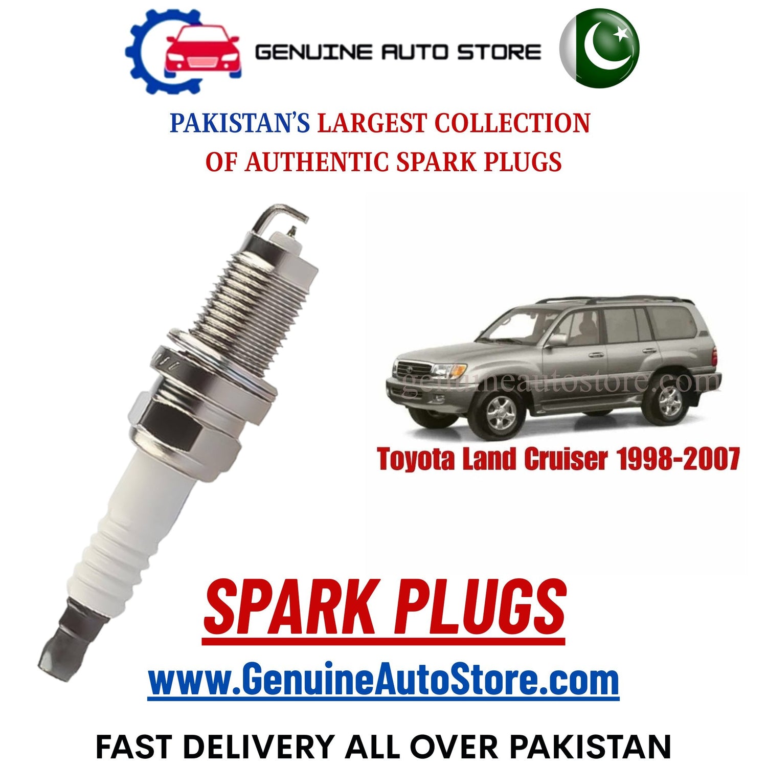 Original Iridium Toyota Land Cruiser 1998-2007 spark plugs in Pakistan