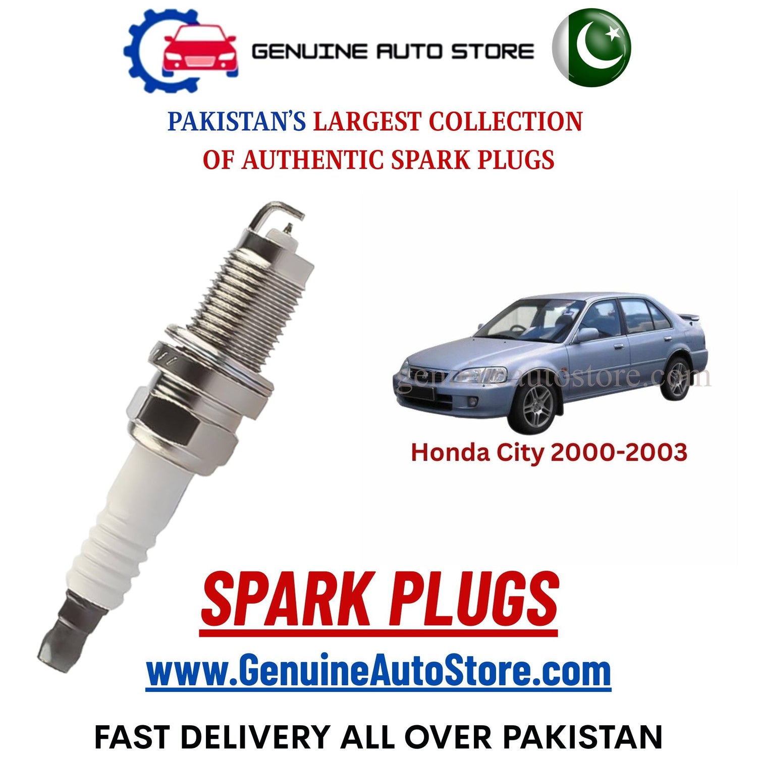 Original Iridium Honda City 2000-2003 spark plugs in Pakistan