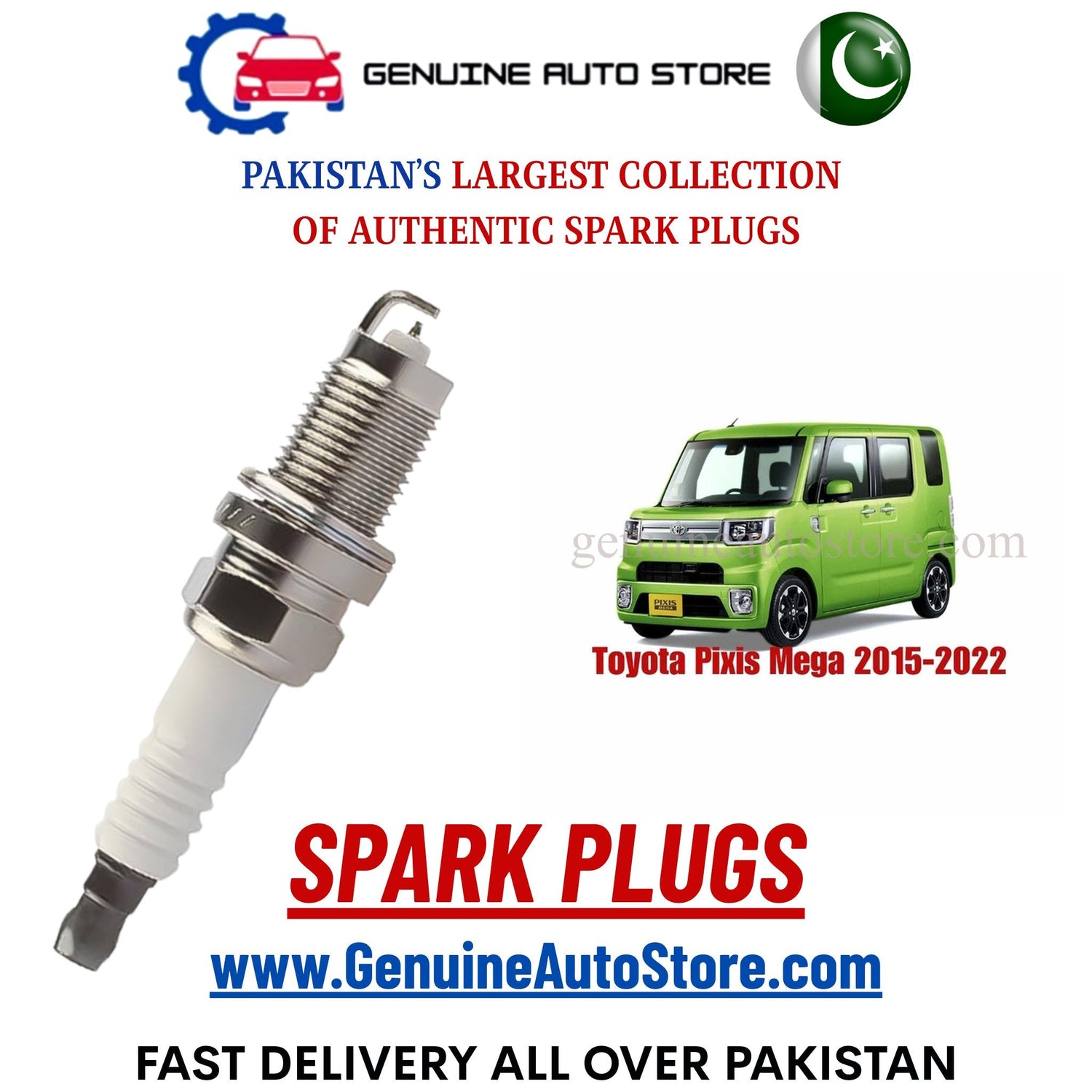 Original Iridium Toyota Pixis Mega 2015-2022 spark plugs in Pakistan