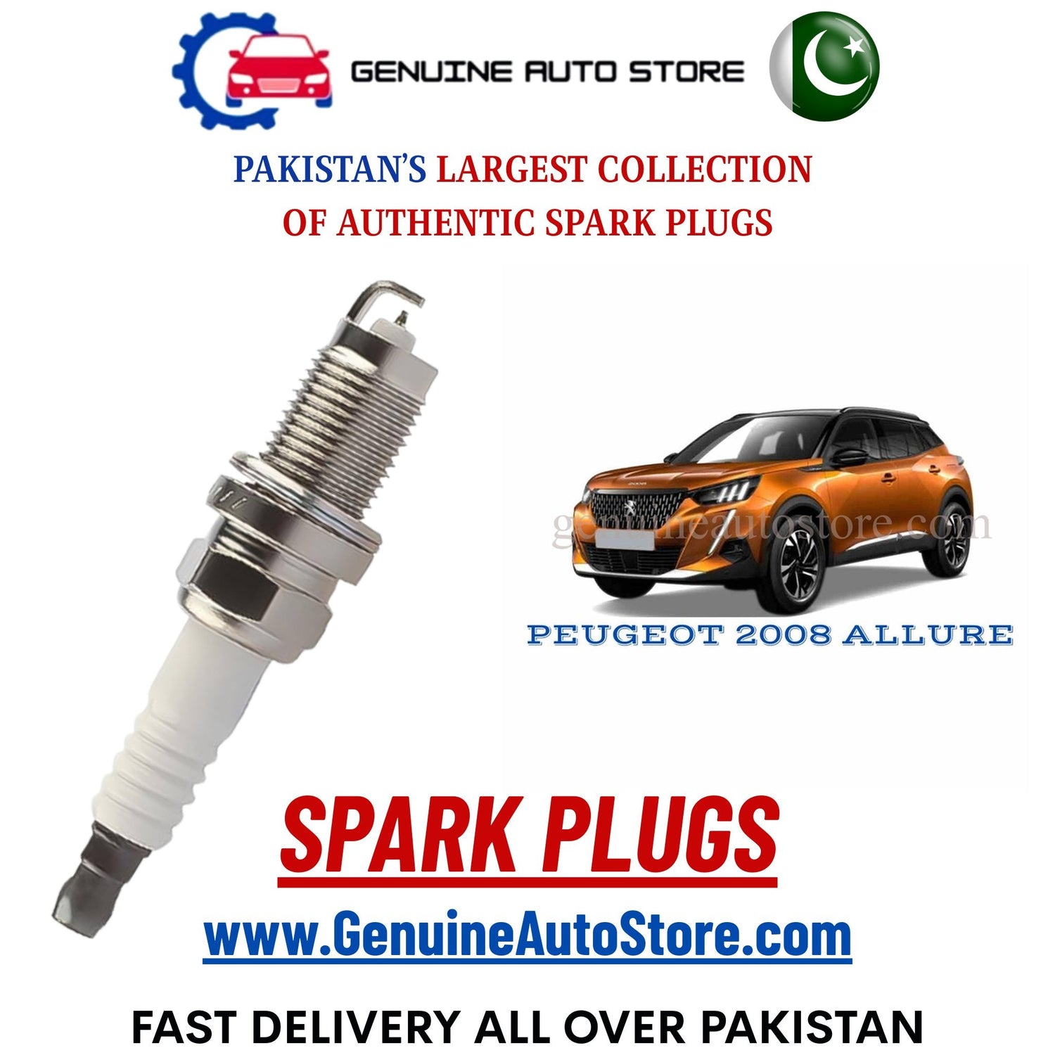 Original Iridium PEUGEOT 2008 ALLURE spark plugs in Pakistan