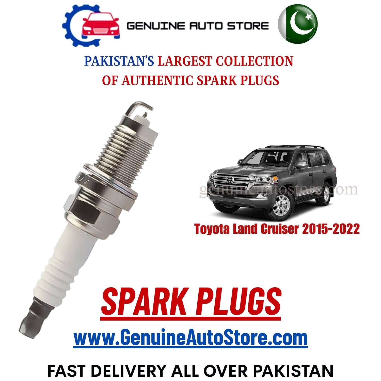 Original Iridium Toyota Land Cruiser 2015-2022 spark plugs in Pakistan