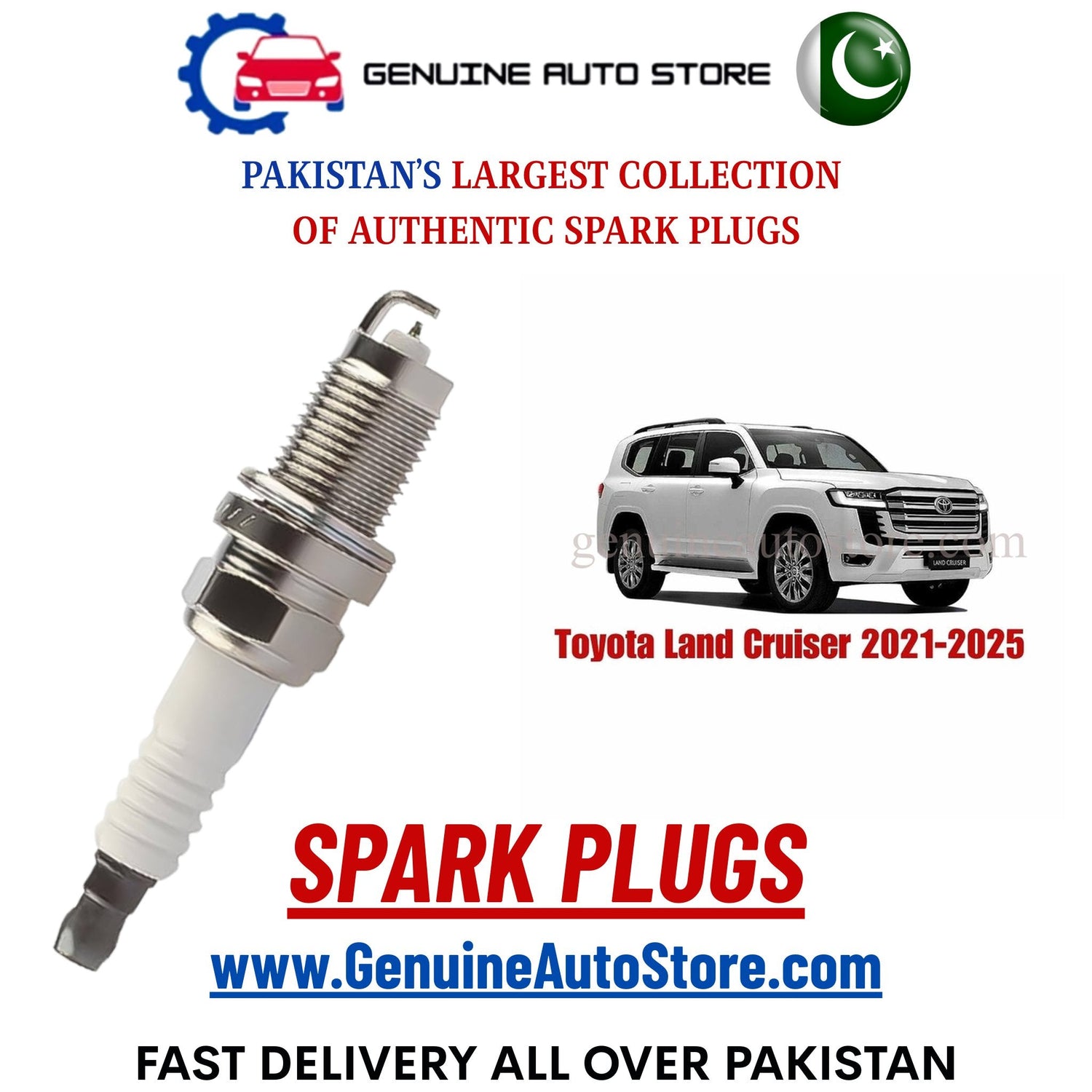 Original Iridium Toyota Land Cruiser 2021-2025 spark plugs in Pakistan