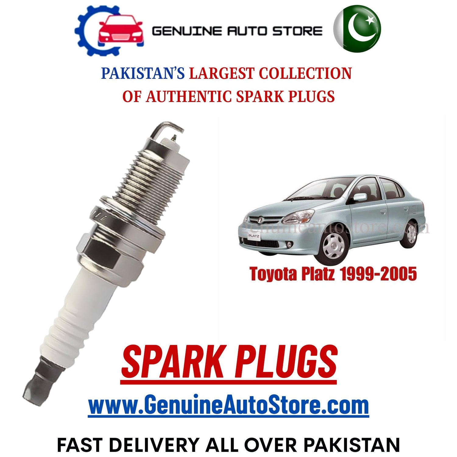 Original Iridium Toyota Platz 1999-2005 spark plugs in Pakistan