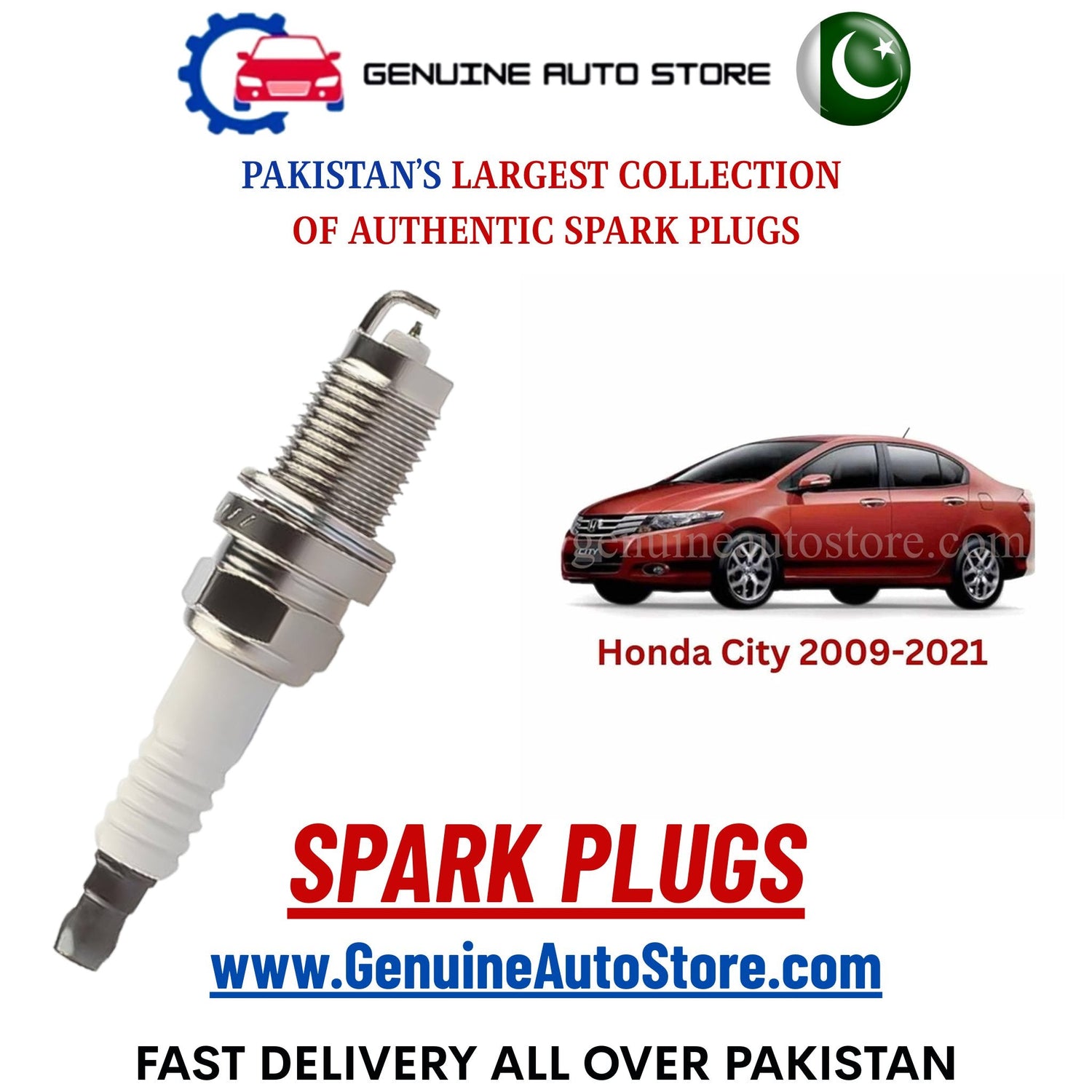 Original Iridium Honda City 2009-2021 spark plugs in Pakistan