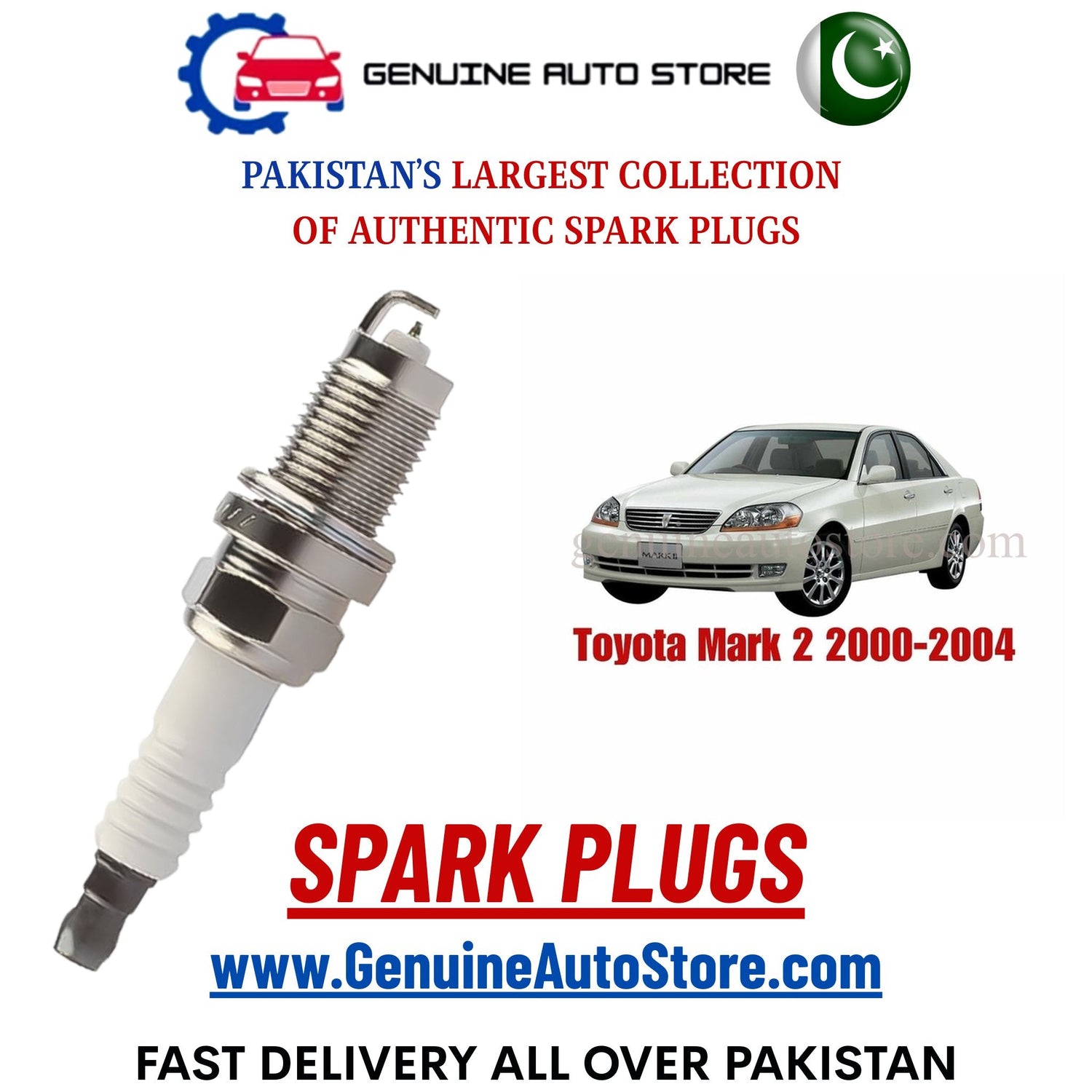 Original Iridium Toyota Mark 2 2000-2004 spark plugs in Pakistan