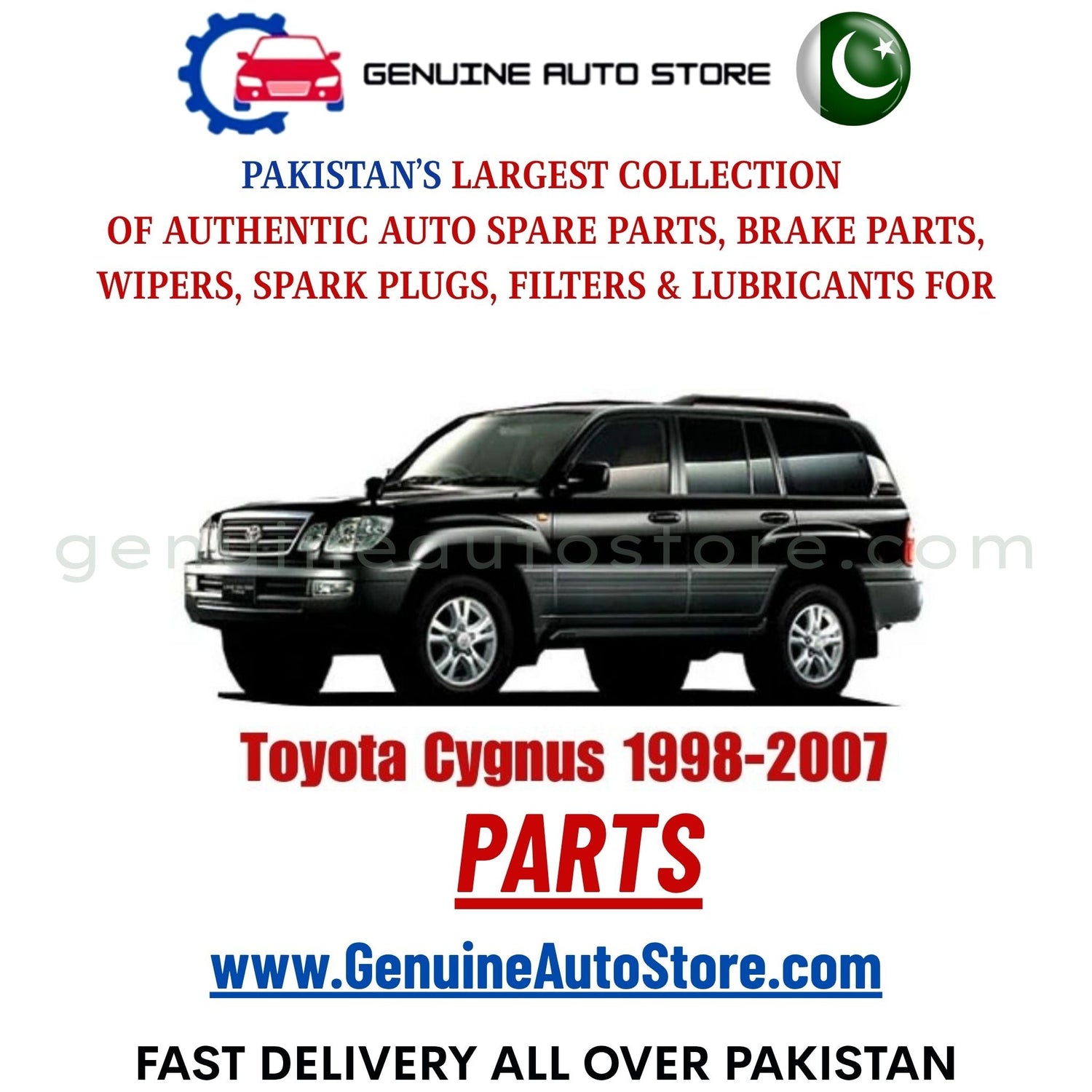 Original Toyota Cygnus 1998-2007 parts – brake pads, brake shoe, spark plugs, filters, wipers in Pakistan