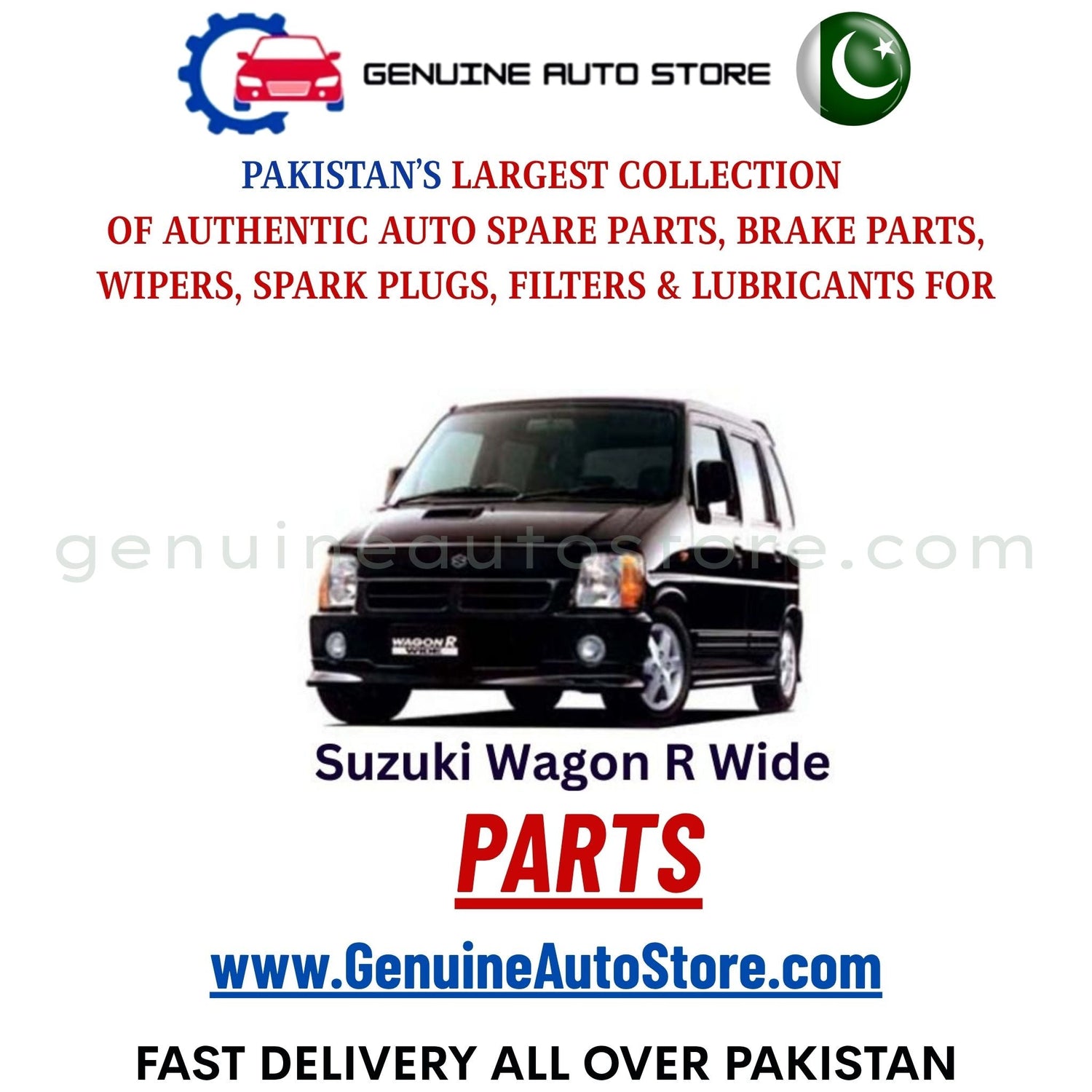 Original Suzuki Wagon R parts – brake pads, brake shoe, spark plugs, filters, wipers in Pakistan
