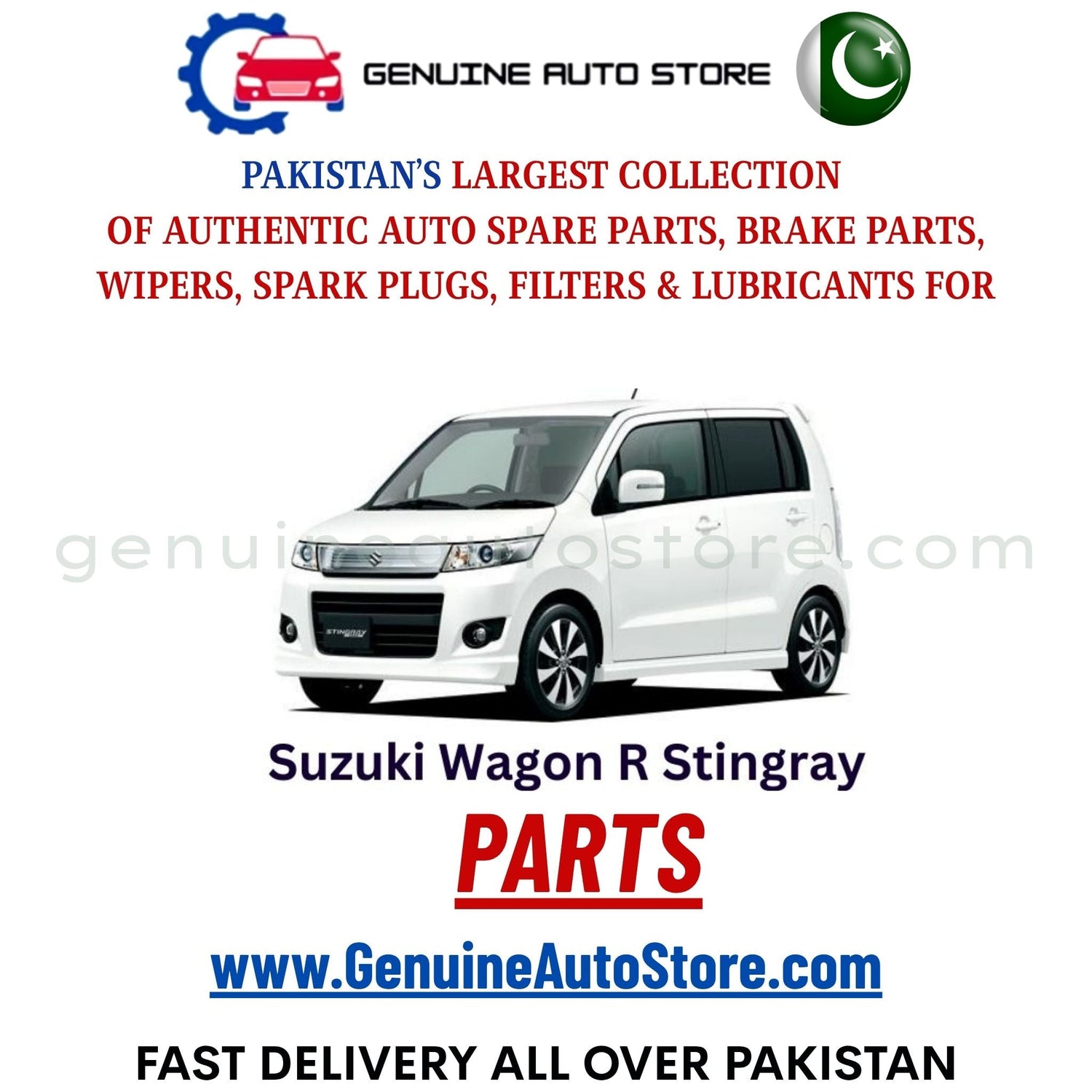 Original Suzuki Wagon R parts – brake pads, brake shoe, spark plugs, filters, wipers in Pakistan