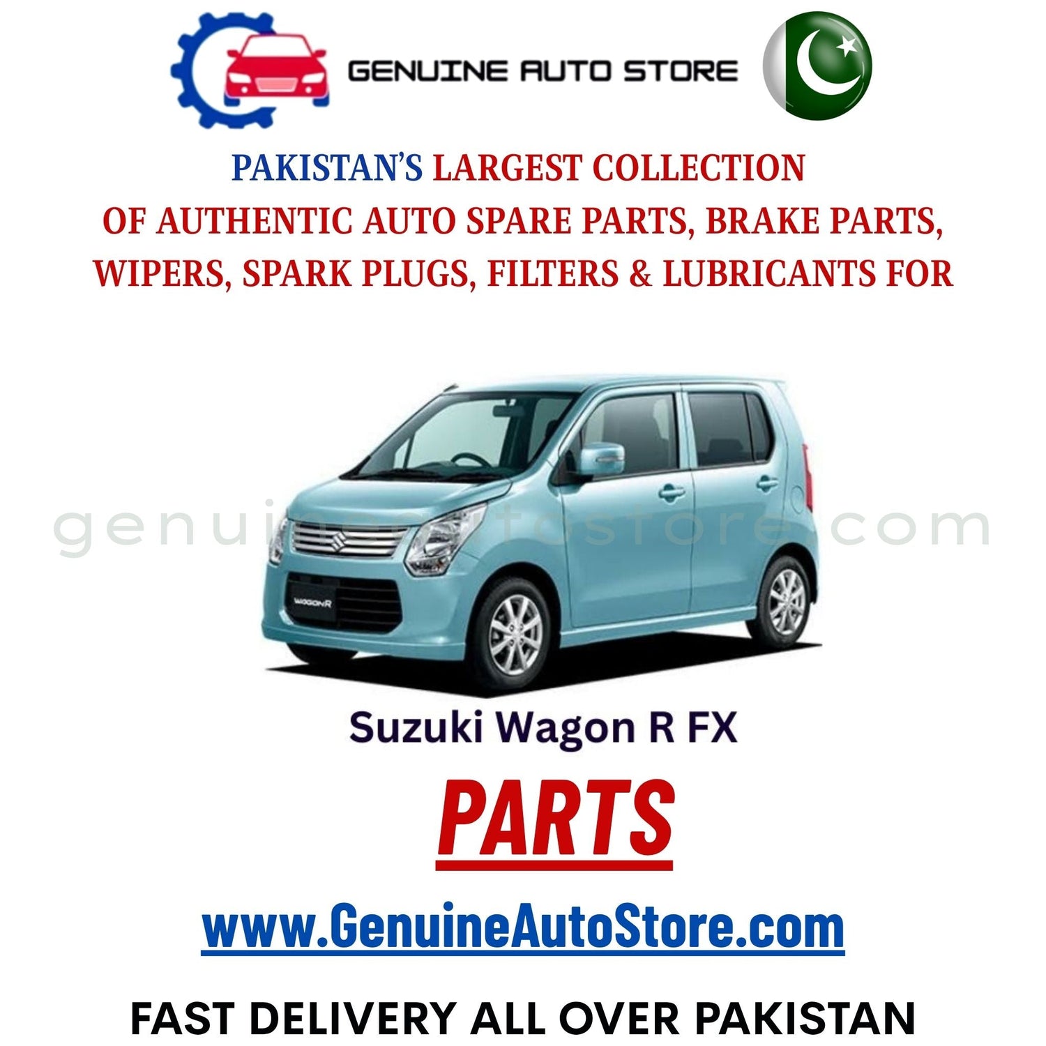 Original Suzuki Wagon R parts – brake pads, brake shoe, spark plugs, filters, wipers in Pakistan