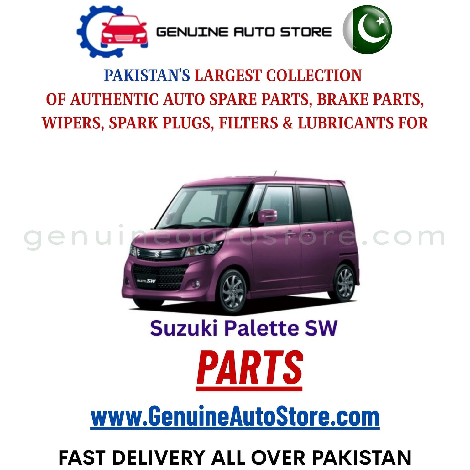 Original Suzuki Palette parts – brake pads, brake shoe, spark plugs, filters, wipers in Pakistan