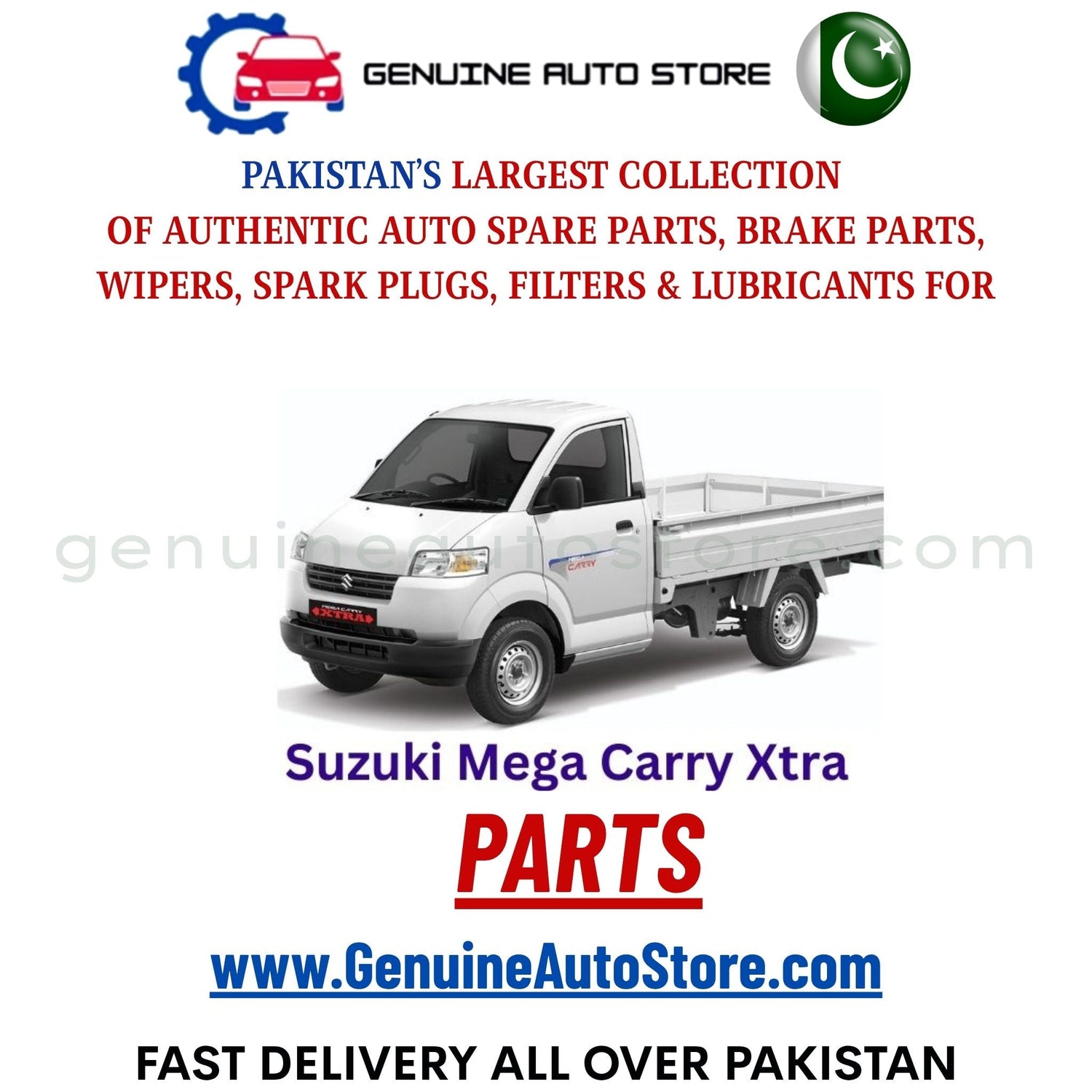 Original Suzuki Mega Carry parts – brake pads, brake shoe, spark plugs, filters, wipers in Pakistan