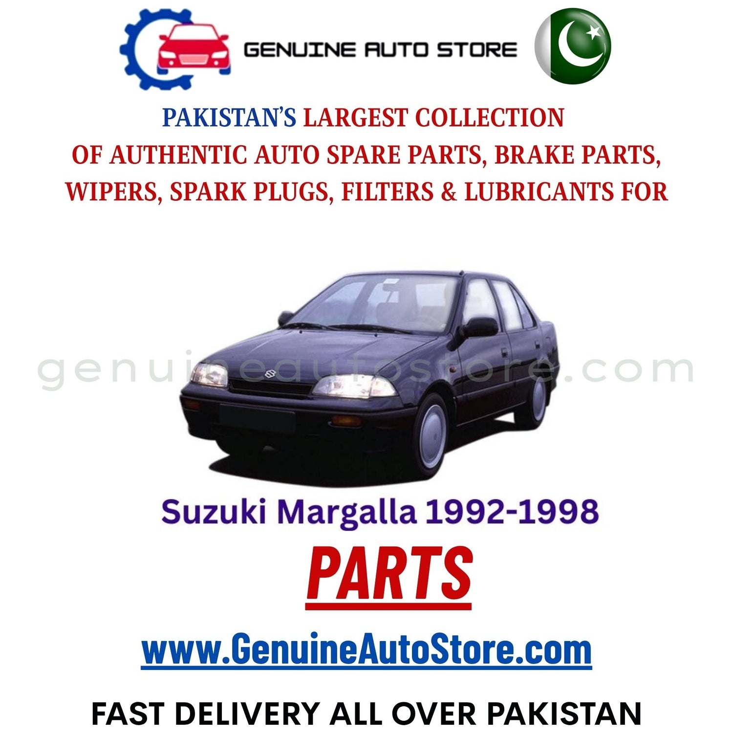 Original Suzuki Margalla 1992-1998 parts – brake pads, brake shoe, spark plugs, filters, wipers in Pakistan
