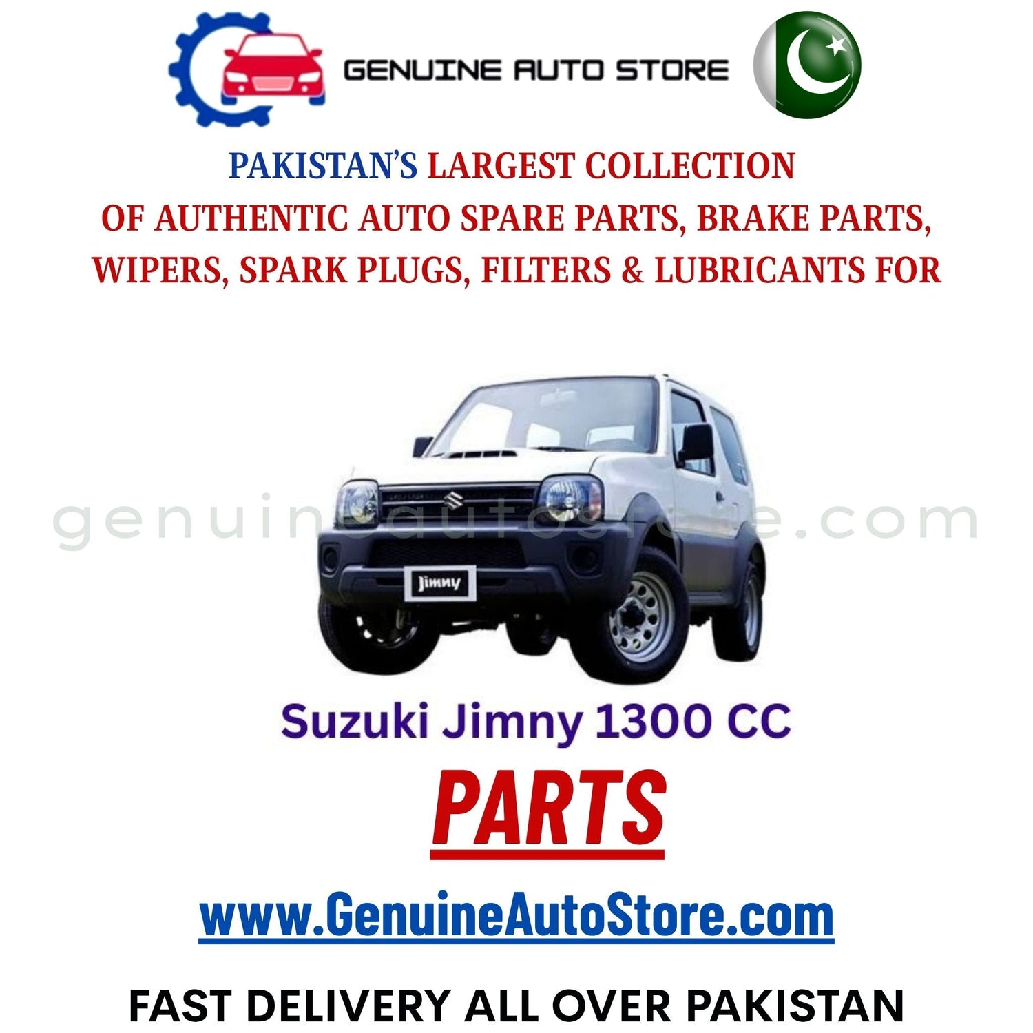 Original Suzuki Jimny 1300 parts – brake pads, brake shoe, spark plugs, filters, wipers in Pakistan