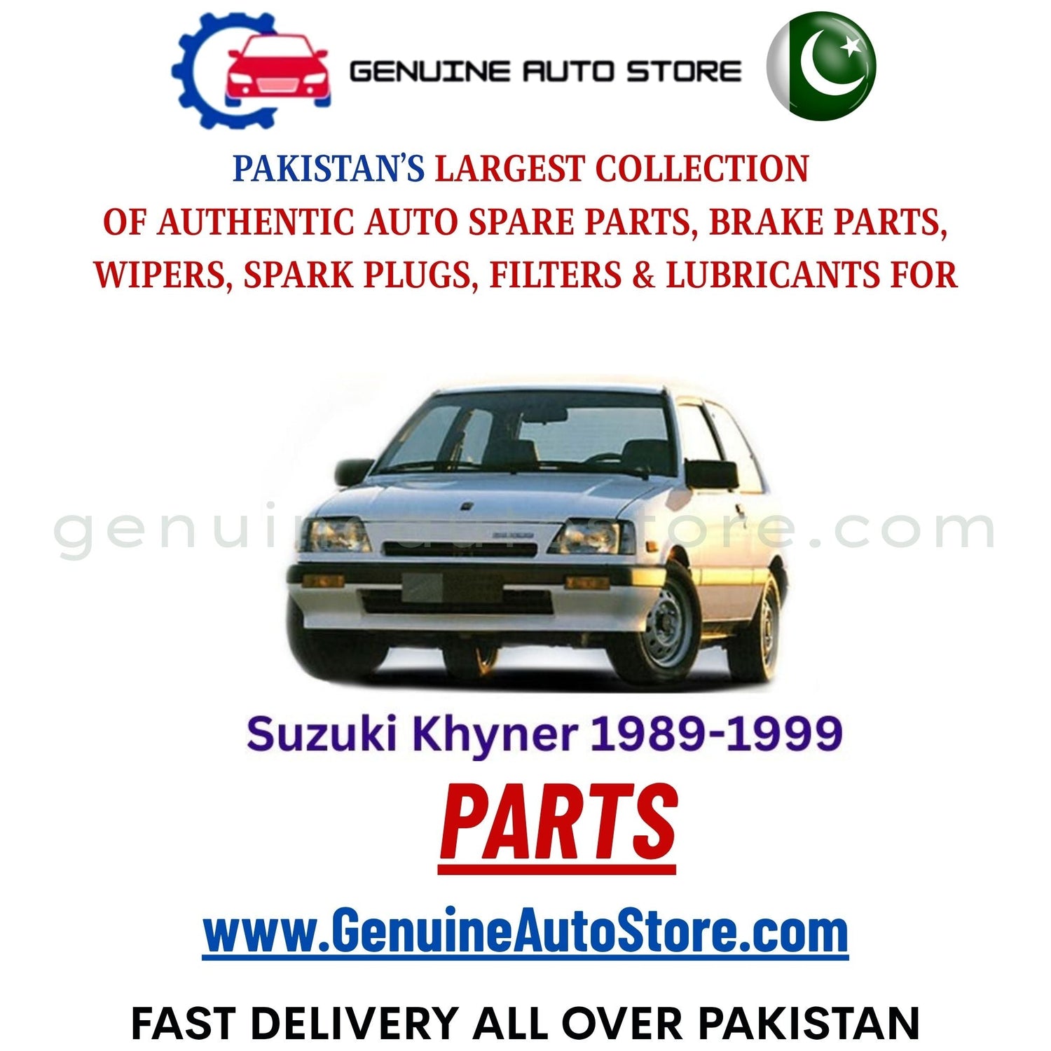 Original Suzuki Khyber 1989-1999 parts – brake pads, brake shoe, spark plugs, filters, wipers in Pakistan