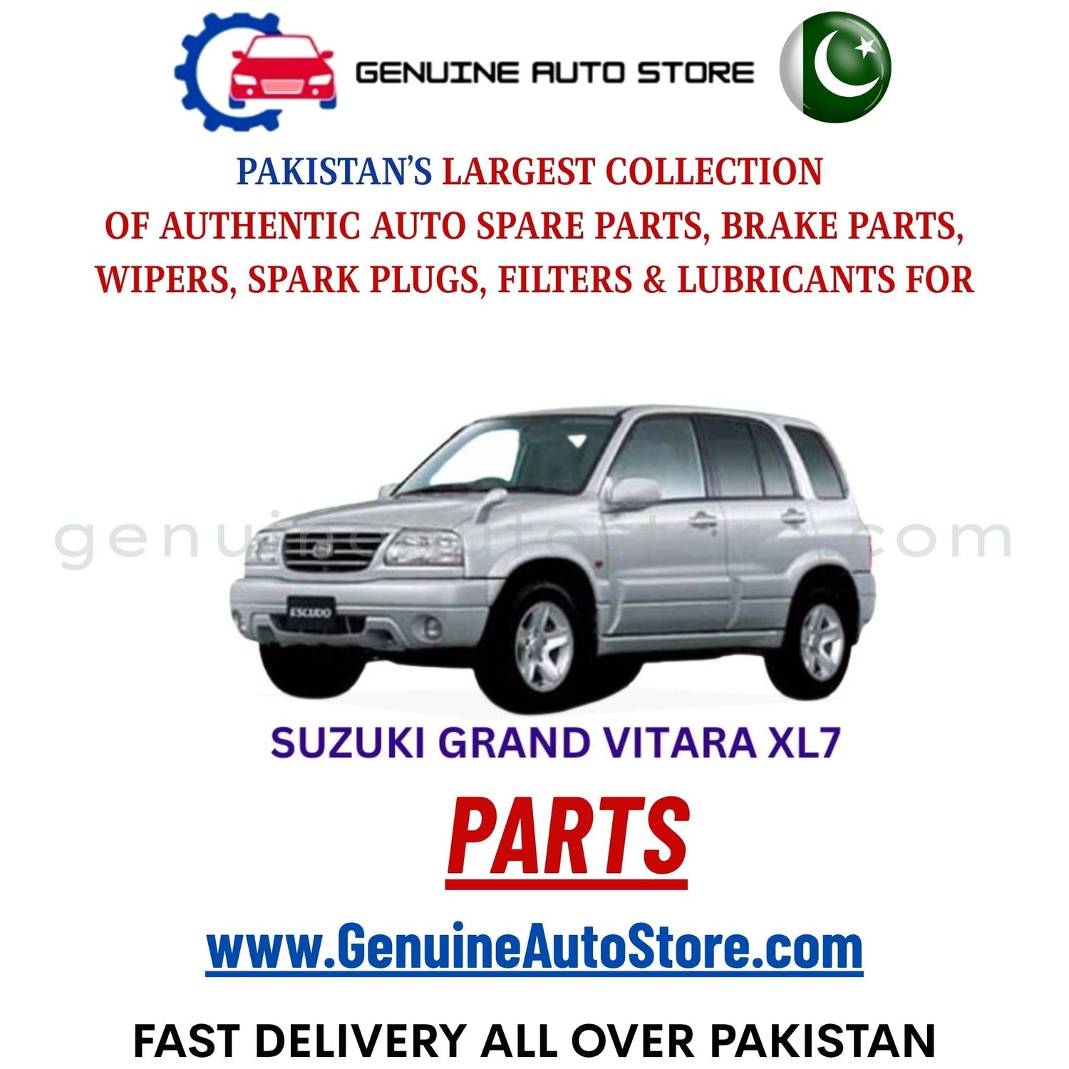 Original SUZUKI GRAND VITARA parts – brake pads, brake shoe, spark plugs, filters, wipers in Pakistan
