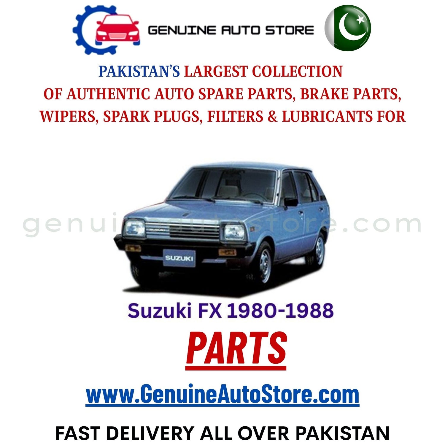 Original Suzuki FX 1980-1988 parts – brake pads, brake shoe, spark plugs, filters, wipers in Pakistan