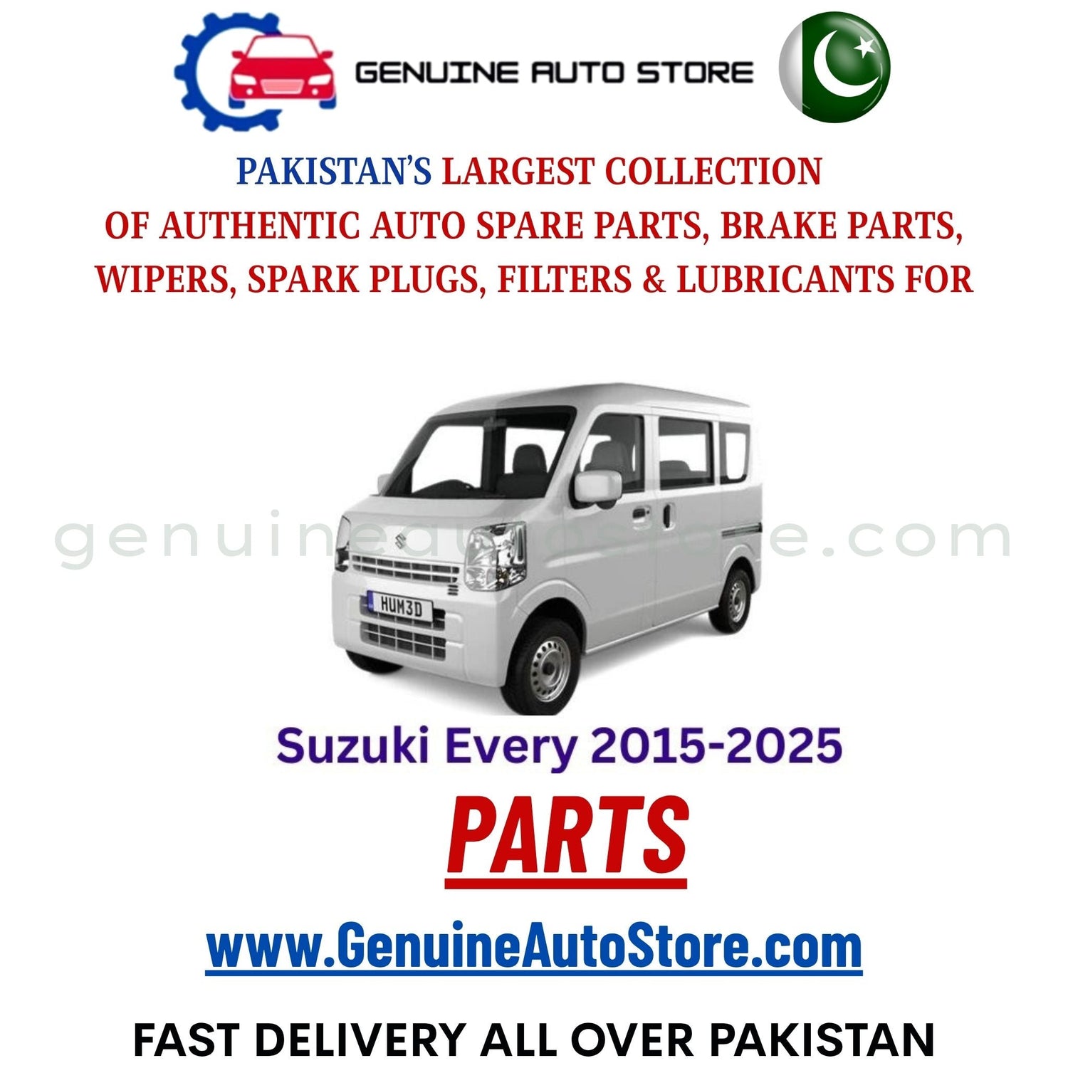 Original Suzuki Every 2015-2025 parts – brake pads, brake shoe, spark plugs, filters, wipers in Pakistan