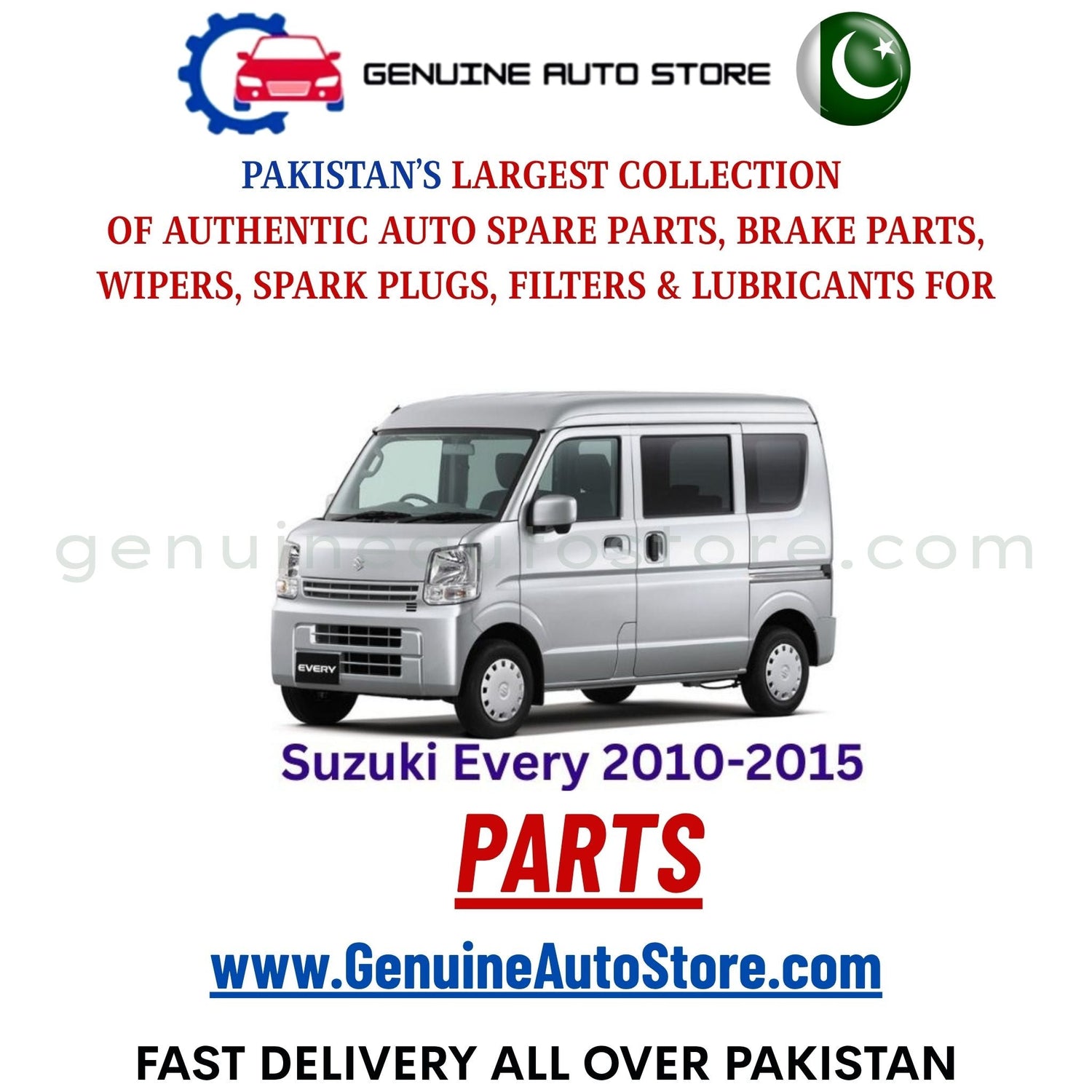 Original Suzuki Every 2010-2015 parts – brake pads, brake shoe, spark plugs, filters, wipers in Pakistan