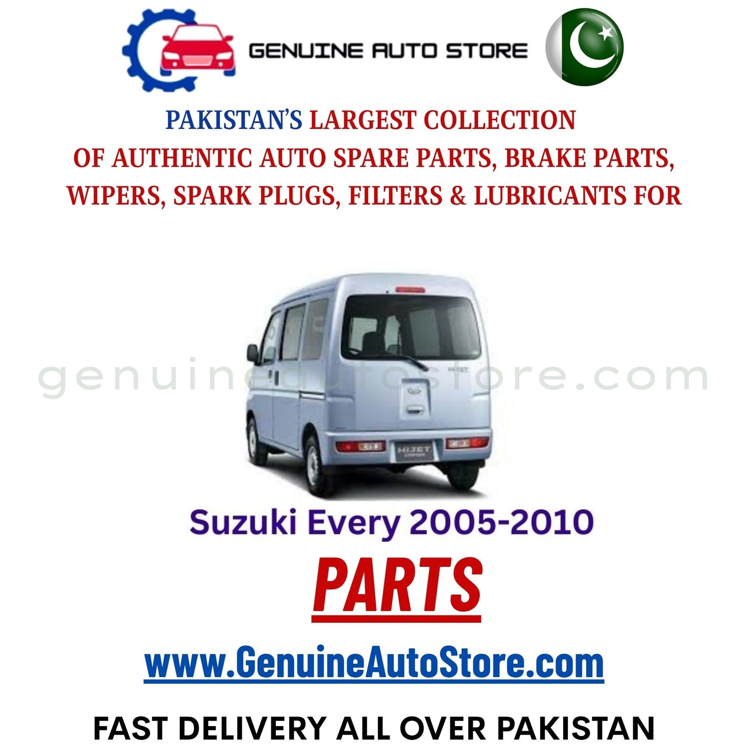 Original Suzuki Every 2005-2010 parts – brake pads, brake shoe, spark plugs, filters, wipers in Pakistan