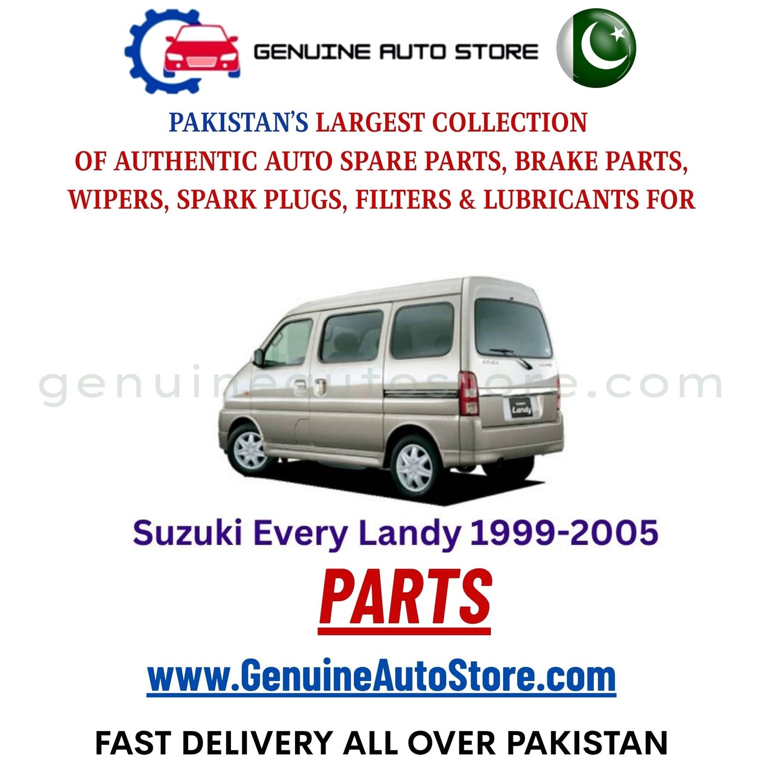 Original Suzuki Every Landy 1999-2005 parts – brake pads, brake shoe, spark plugs, filters, wipers in Pakistan