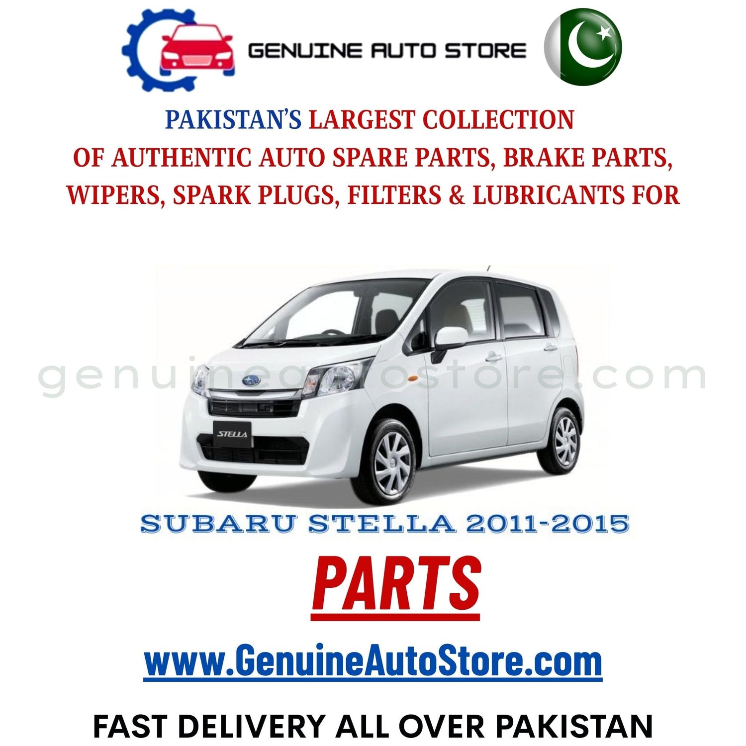 Original SUBARU STELLA 2011-2015 parts – brake pads, brake shoe, spark plugs, filters, wipers in Pakistan