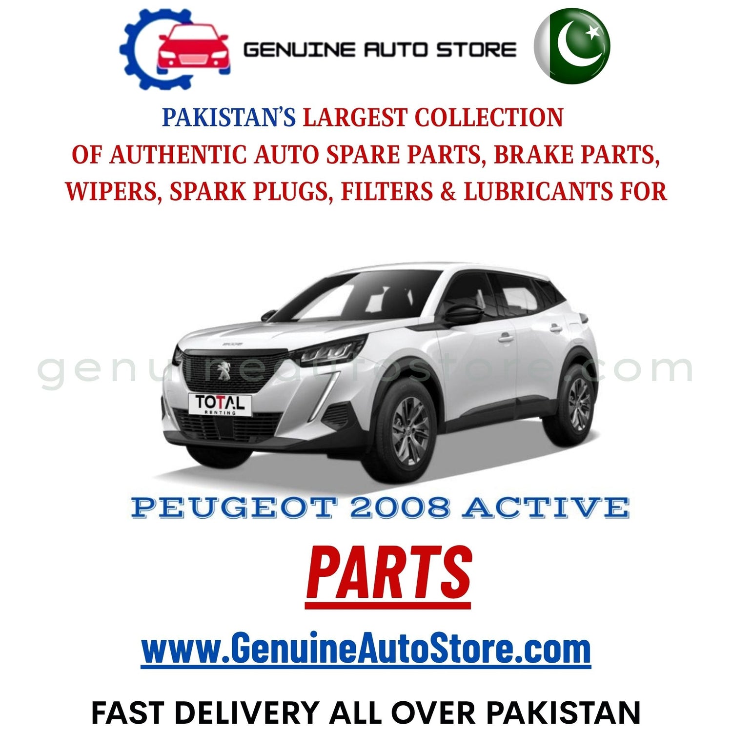 Original PEUGEOT 2008 parts – brake pads, brake shoe, spark plugs, filters, wipers in Pakistan