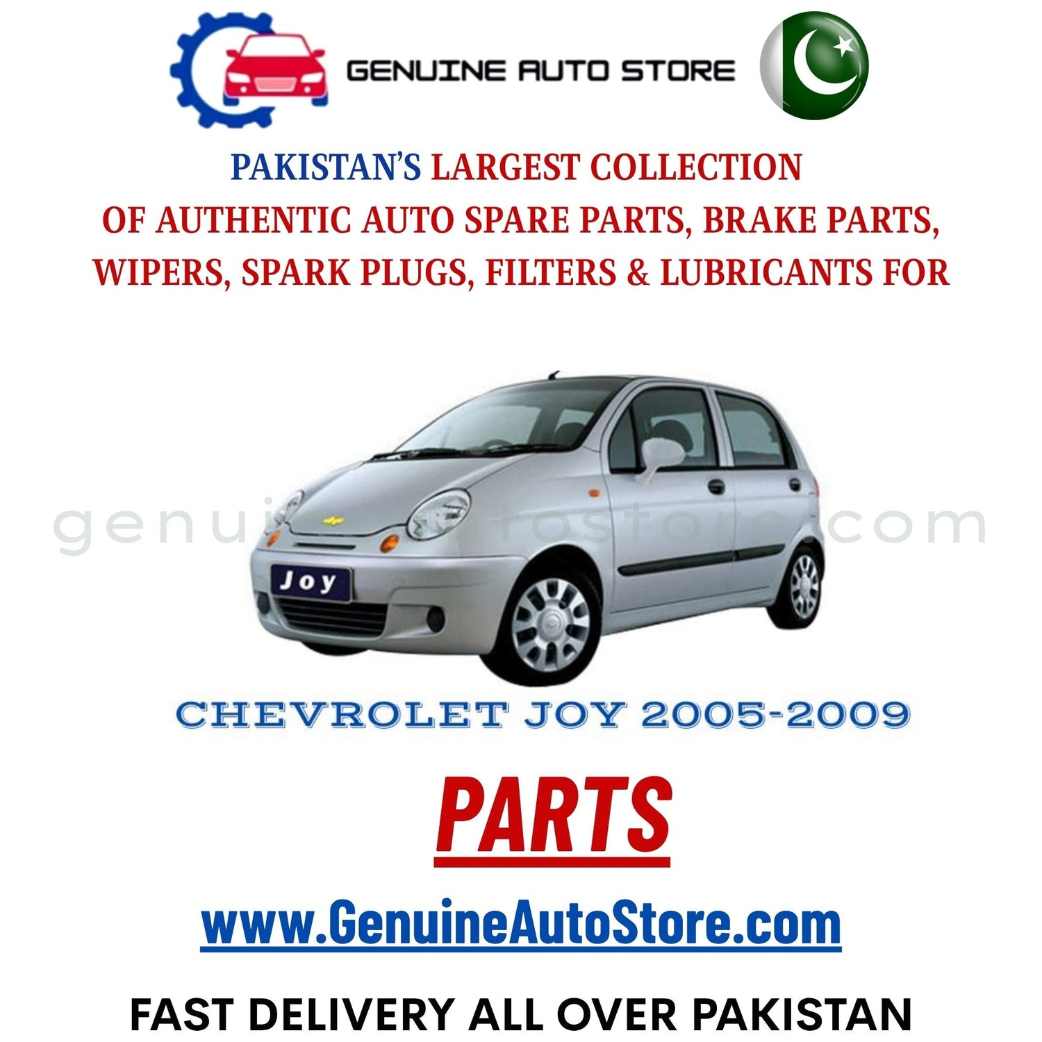 Original CHEVROLET JOY 2005-2009 parts – brake pads, brake shoe, spark plugs, filters, wipers in Pakistan