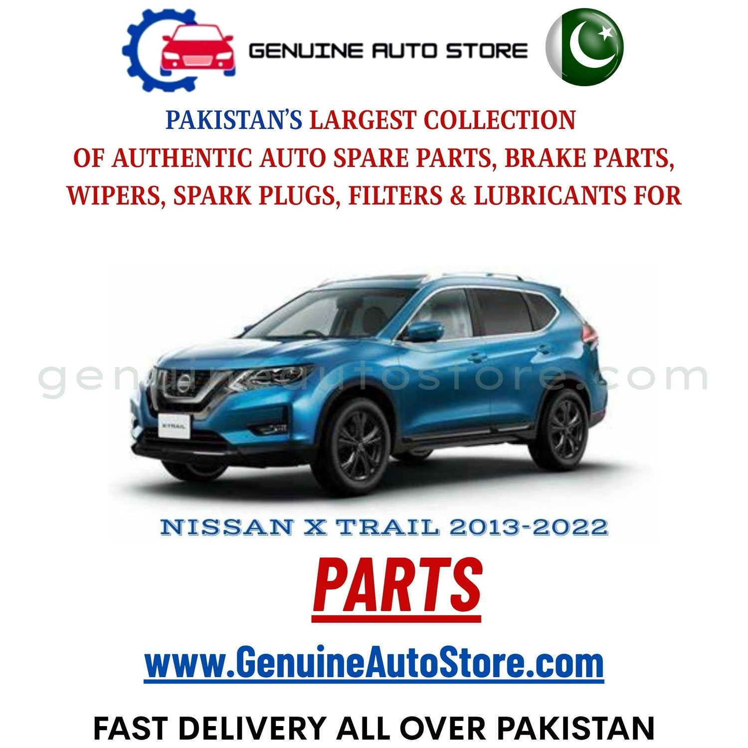 Original NISSAN X TRAIL 2013-2022 parts – brake pads, brake shoe, spark plugs, filters, wipers in Pakistan