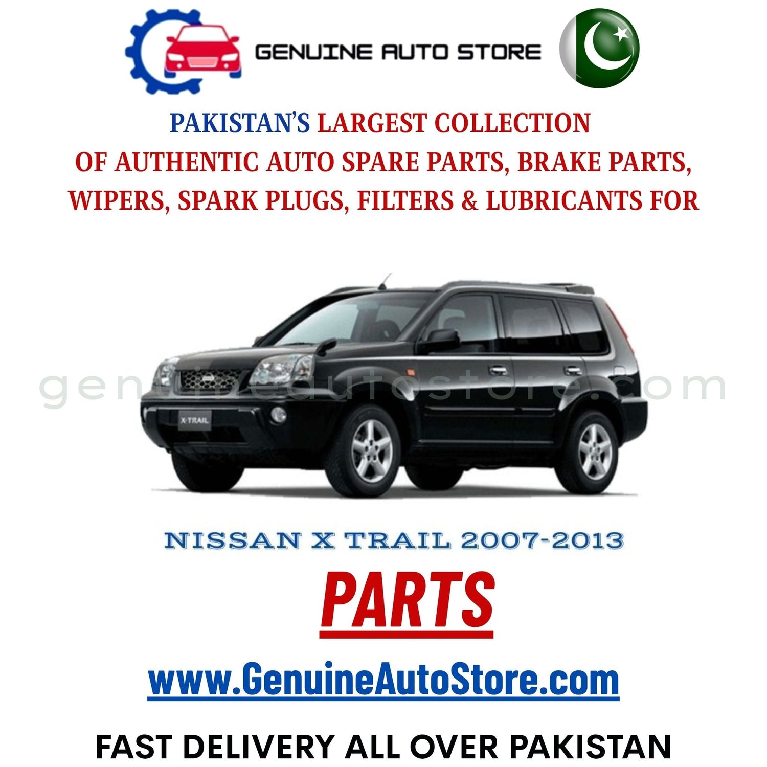 Original NISSAN X TRAIL 2007-2013 parts – brake pads, brake shoe, spark plugs, filters, wipers in Pakistan