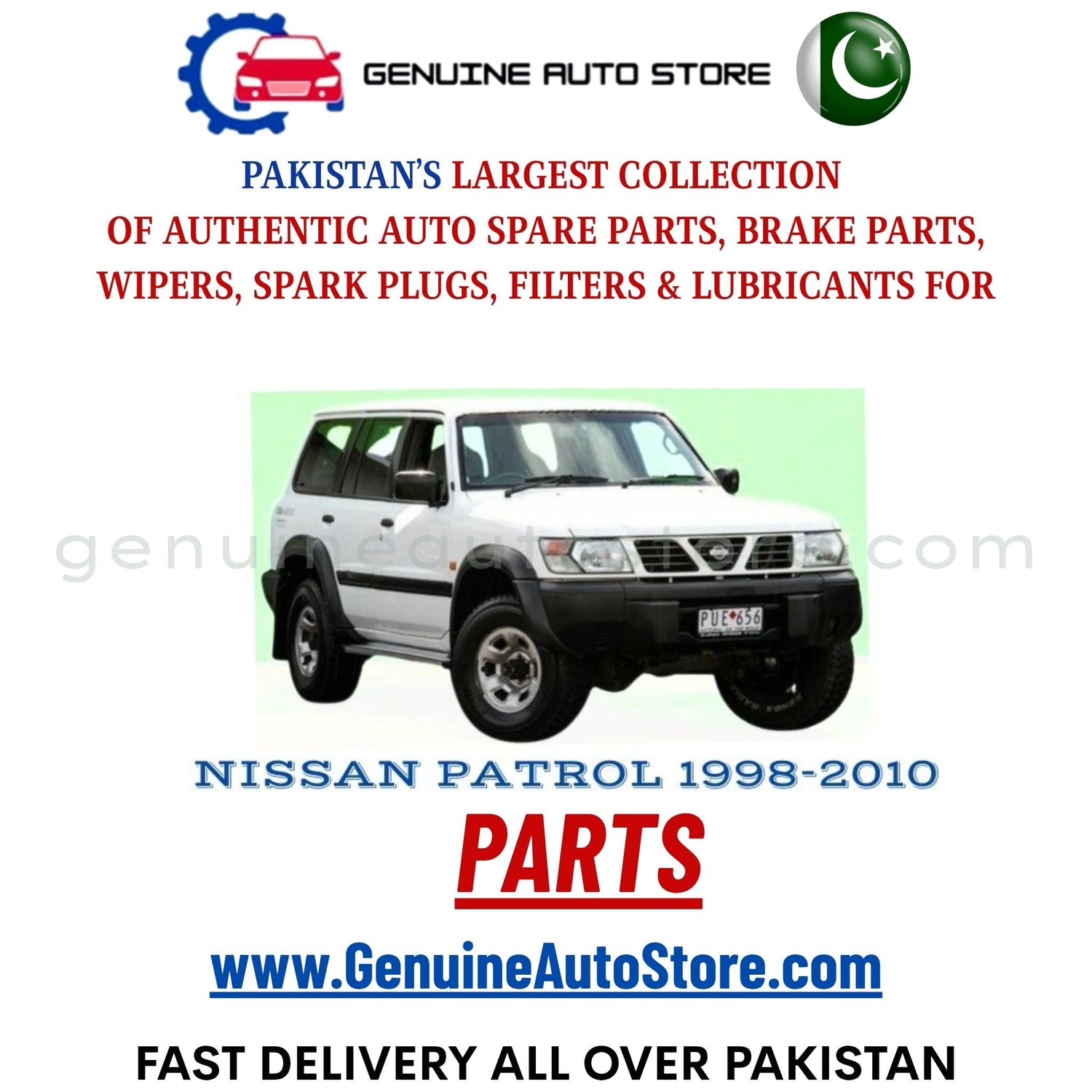 Original NISSAN PATROL 1998-2010 parts – brake pads, brake shoe, spark plugs, filters, wipers in Pakistan