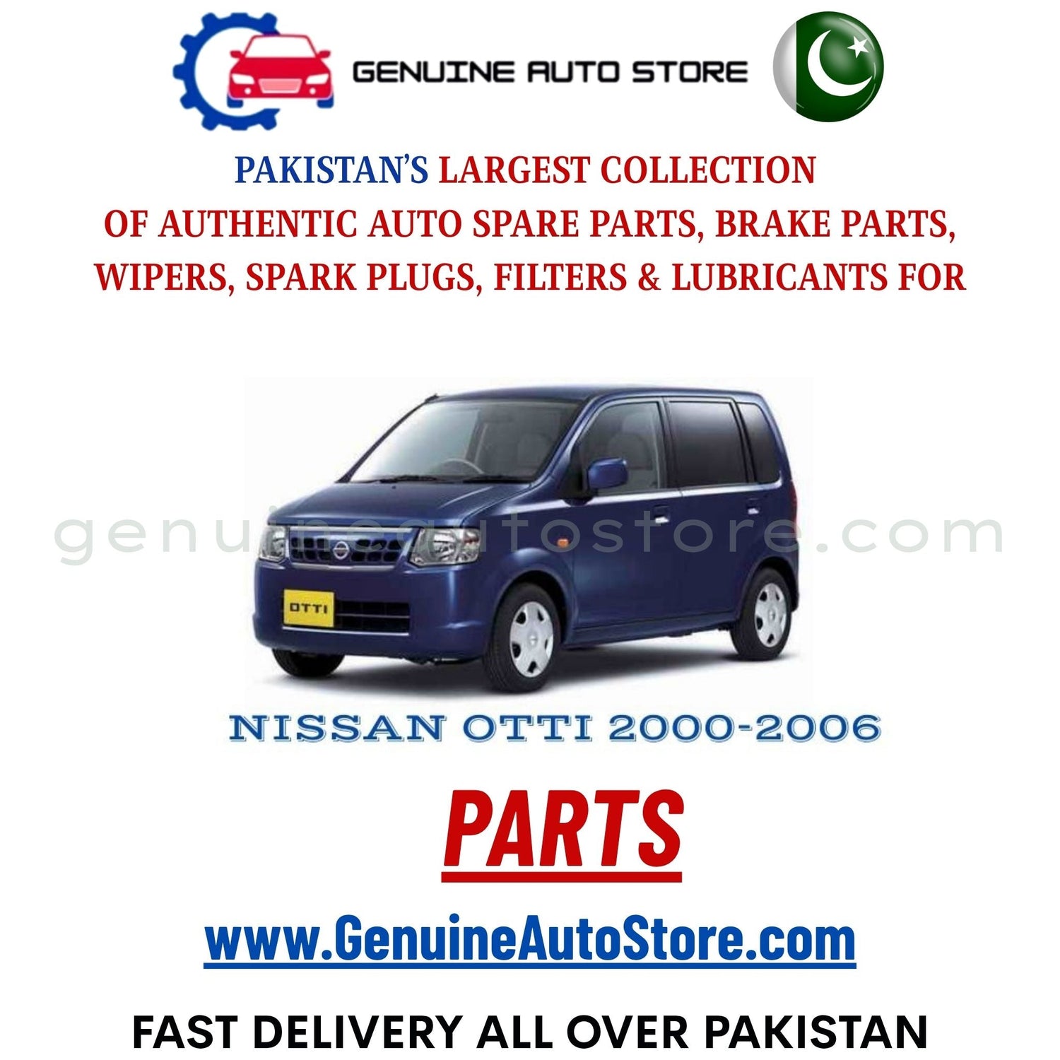 Original NISSAN OTTI 2000-2006 parts – brake pads, brake shoe, spark plugs, filters, wipers in Pakistan