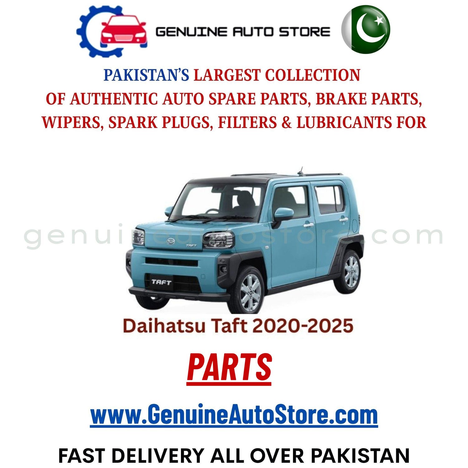 Original DAIHATSU TAFT 2020-2025 parts – brake pads, brake shoe, spark plugs, filters, wipers in Pakistan