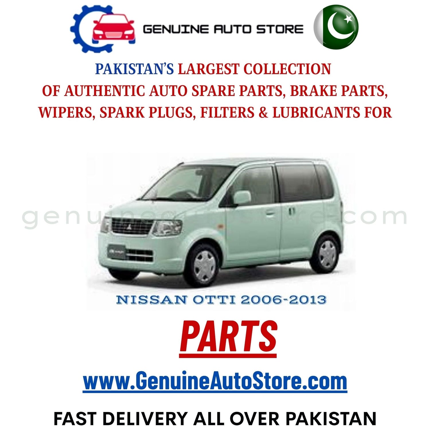 Original NISSAN OTTI 2006-2013 parts – brake pads, brake shoe, spark plugs, filters, wipers in Pakistan