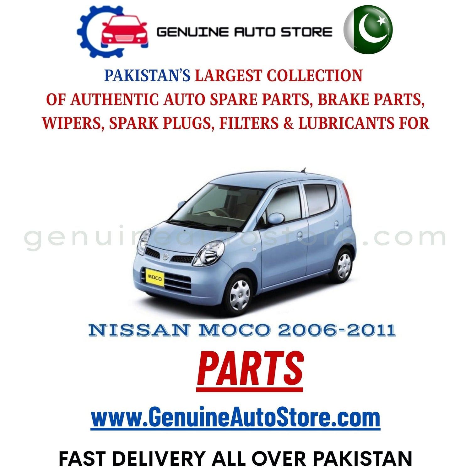 Original NISSAN MOCO 2006-2011 parts – brake pads, brake shoe, spark plugs, filters, wipers in Pakistan