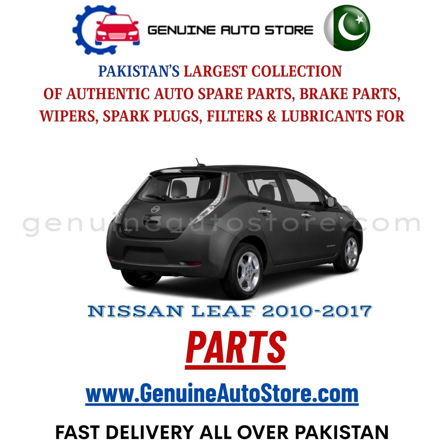 Original NISSAN LEAF 2010-2017 parts – brake pads, brake shoe, spark plugs, filters, wipers in Pakistan