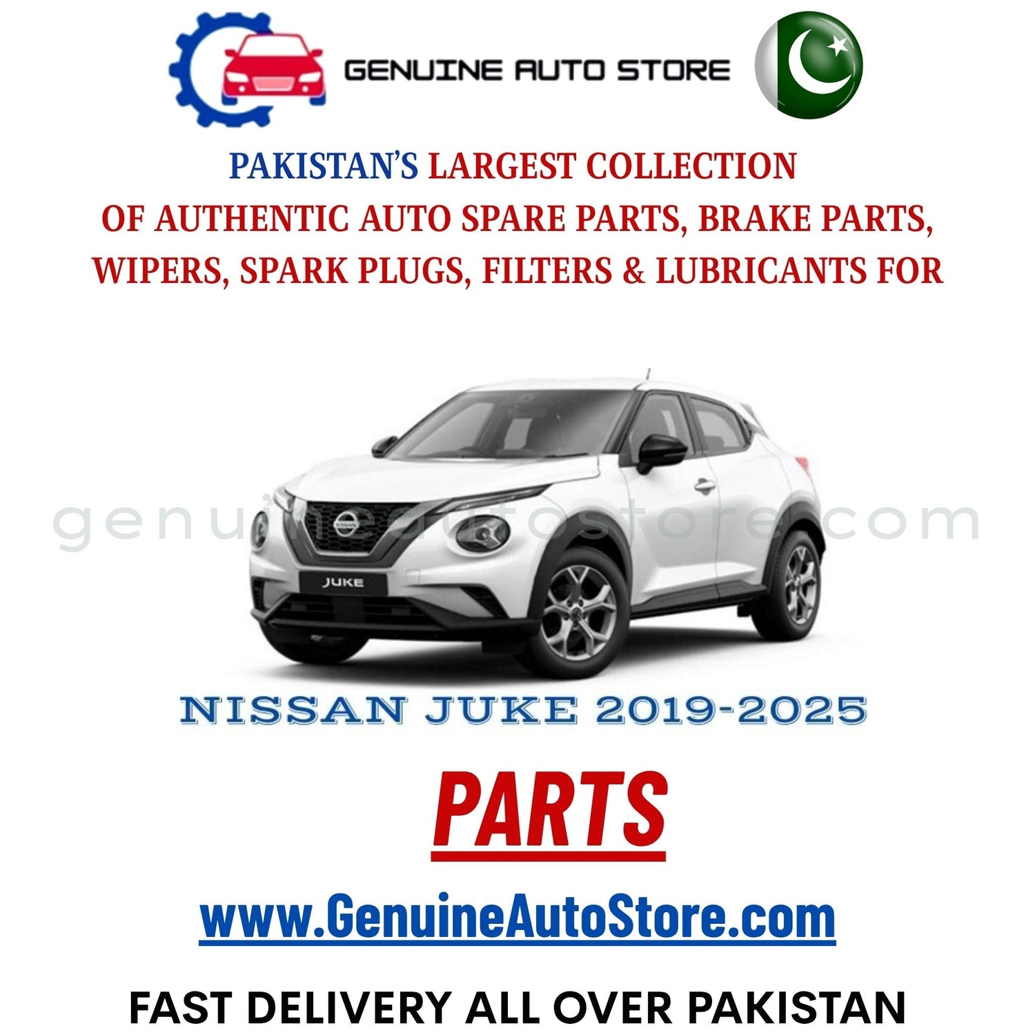 Original NISSAN JUKE 2019-2025 parts – brake pads, brake shoe, spark plugs, filters, wipers in Pakistan