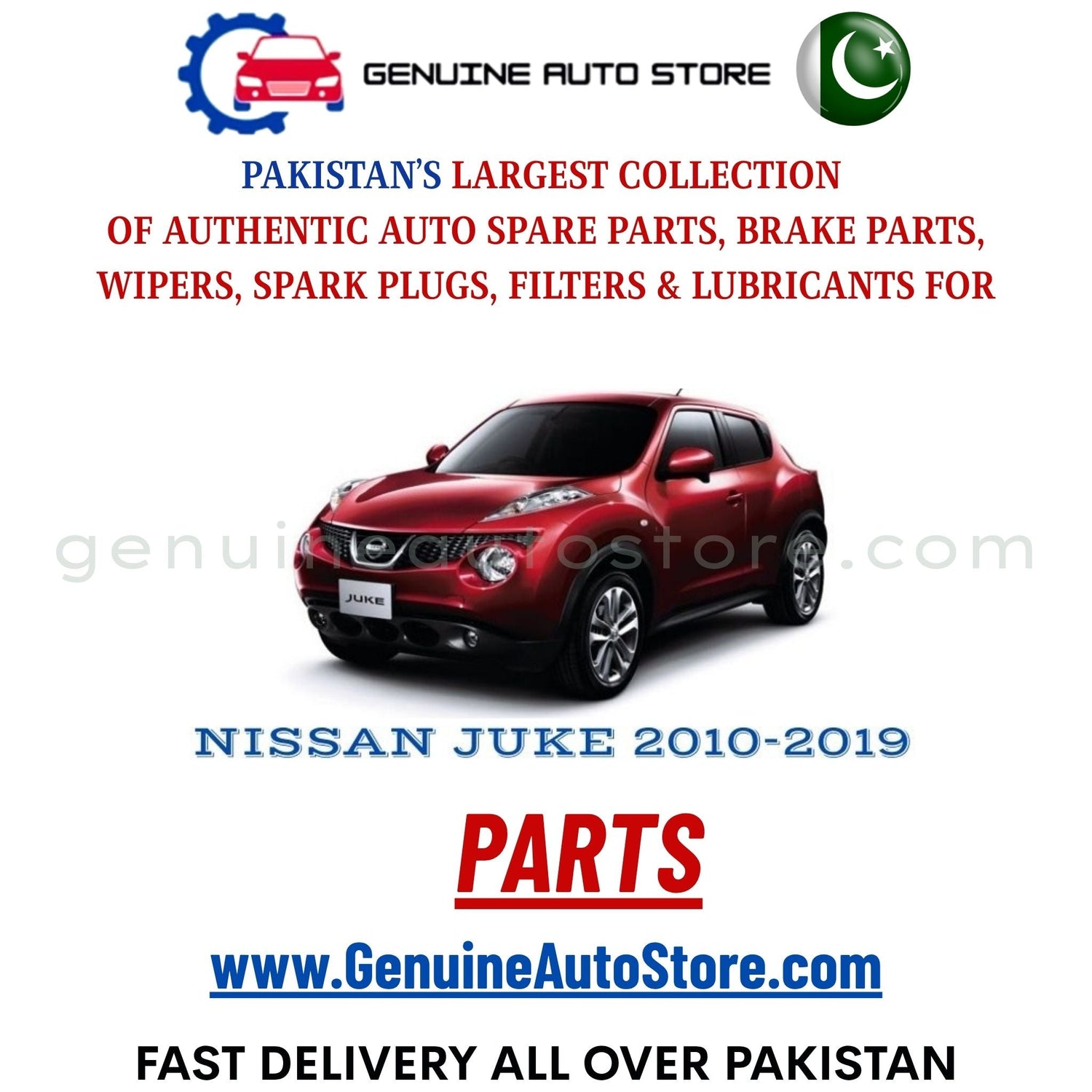 Original NISSAN JUKE 2010-2019 parts – brake pads, brake shoe, spark plugs, filters, wipers in Pakistan