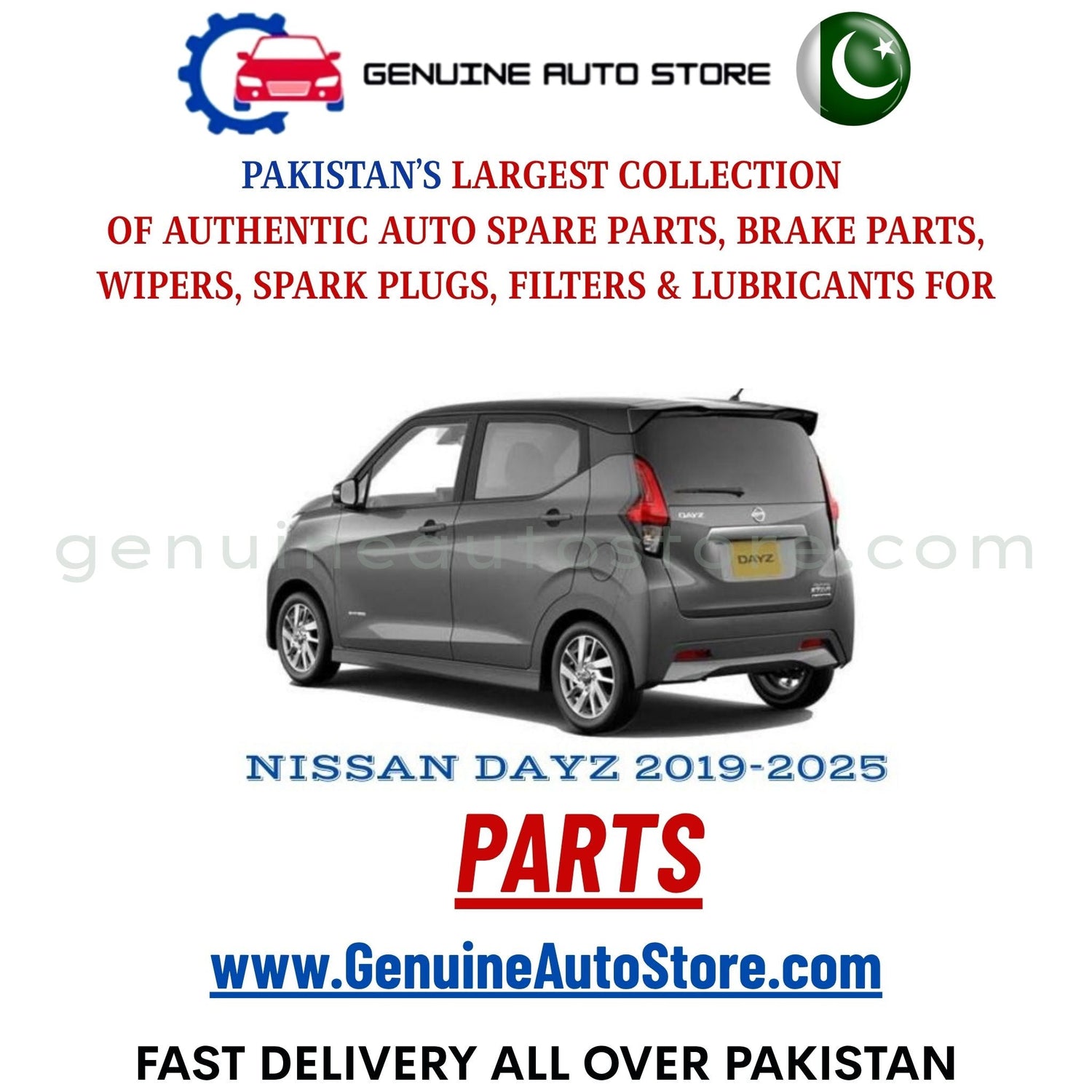 Original NISSAN DAYZ 2019-2025 parts – brake pads, brake shoe, spark plugs, filters, wipers in Pakistan