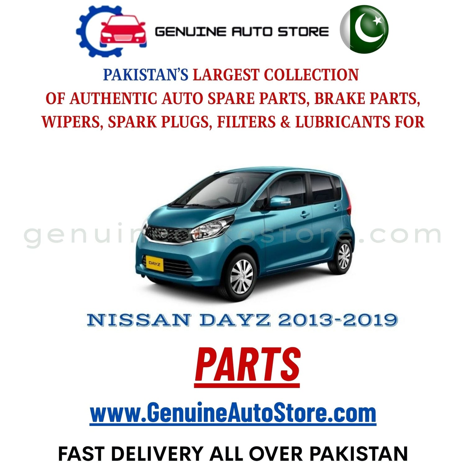Original NISSAN DAYZ 2013-2019 parts – brake pads, brake shoe, spark plugs, filters, wipers in Pakistan