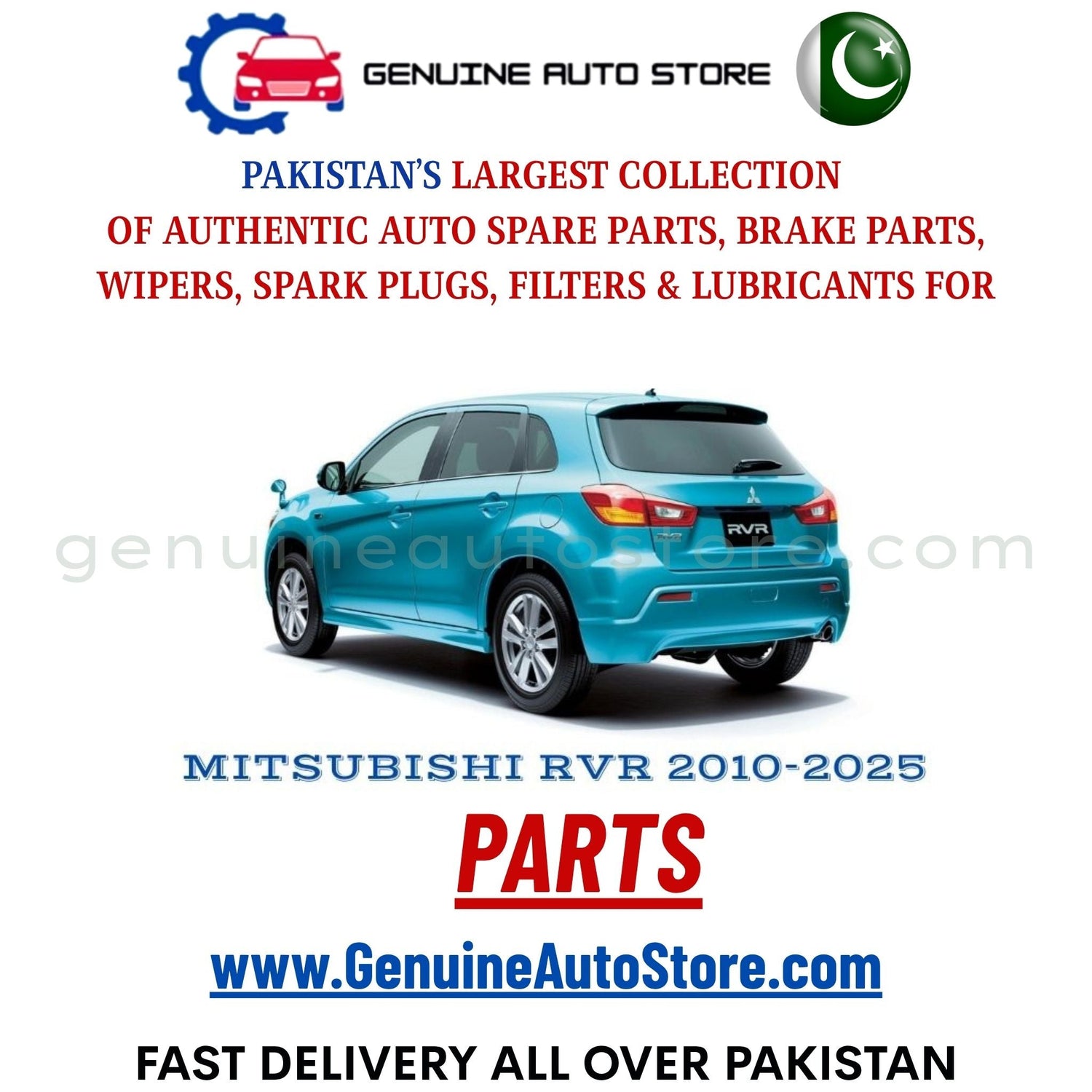 Original MITSUBISHI RVR 2010-2025 parts – brake pads, brake shoe, spark plugs, filters, wipers in Pakistan