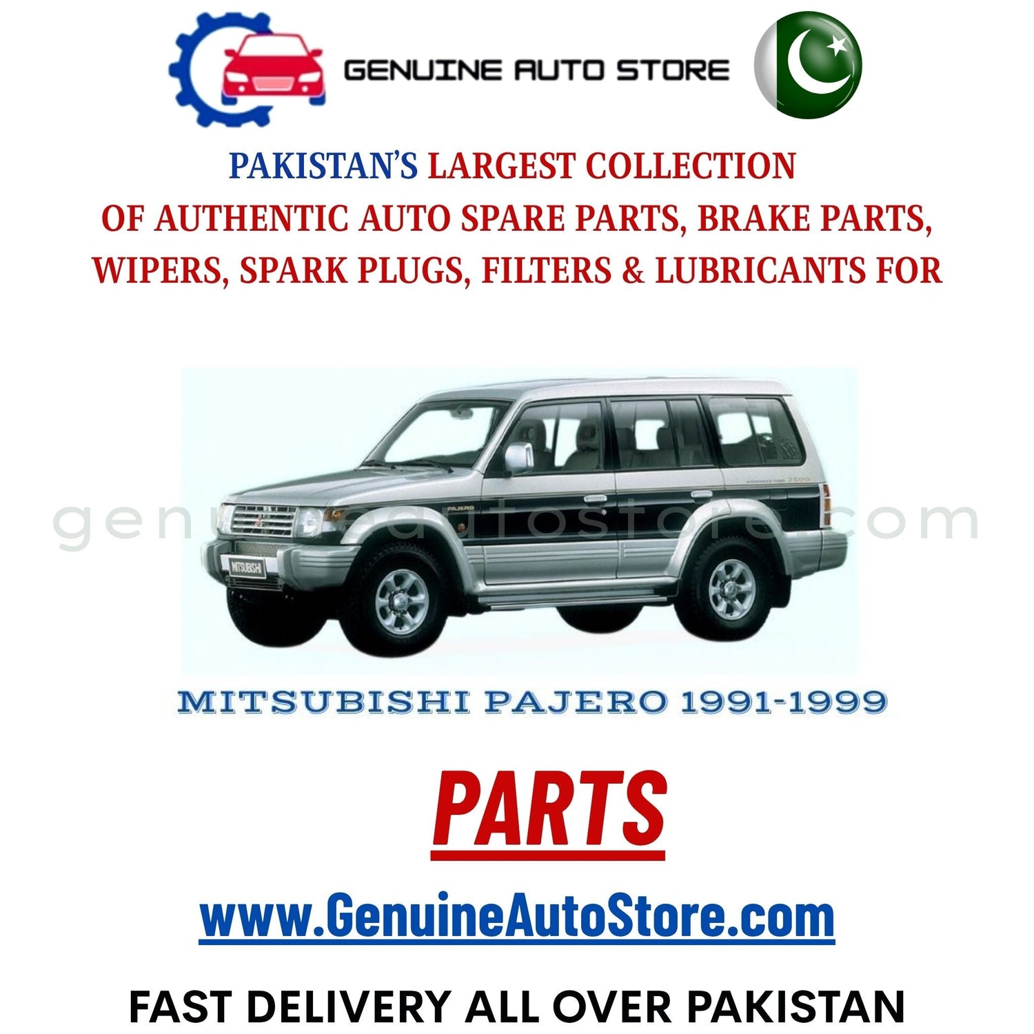 Original MITSUBISHI PAJERO 1991-1999 parts – brake pads, brake shoe, spark plugs, filters, wipers in Pakistan