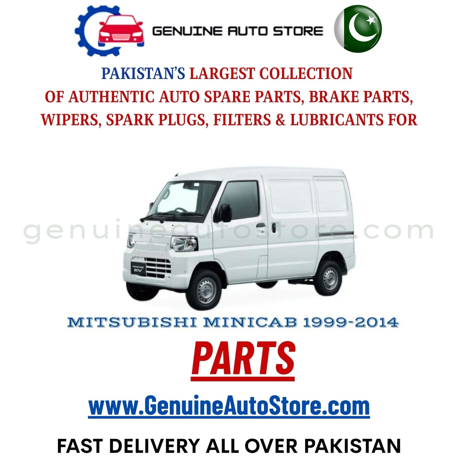 Original MITSUBISHI MINICAB 1999-2014 parts – brake pads, brake shoe, spark plugs, filters, wipers in Pakistan