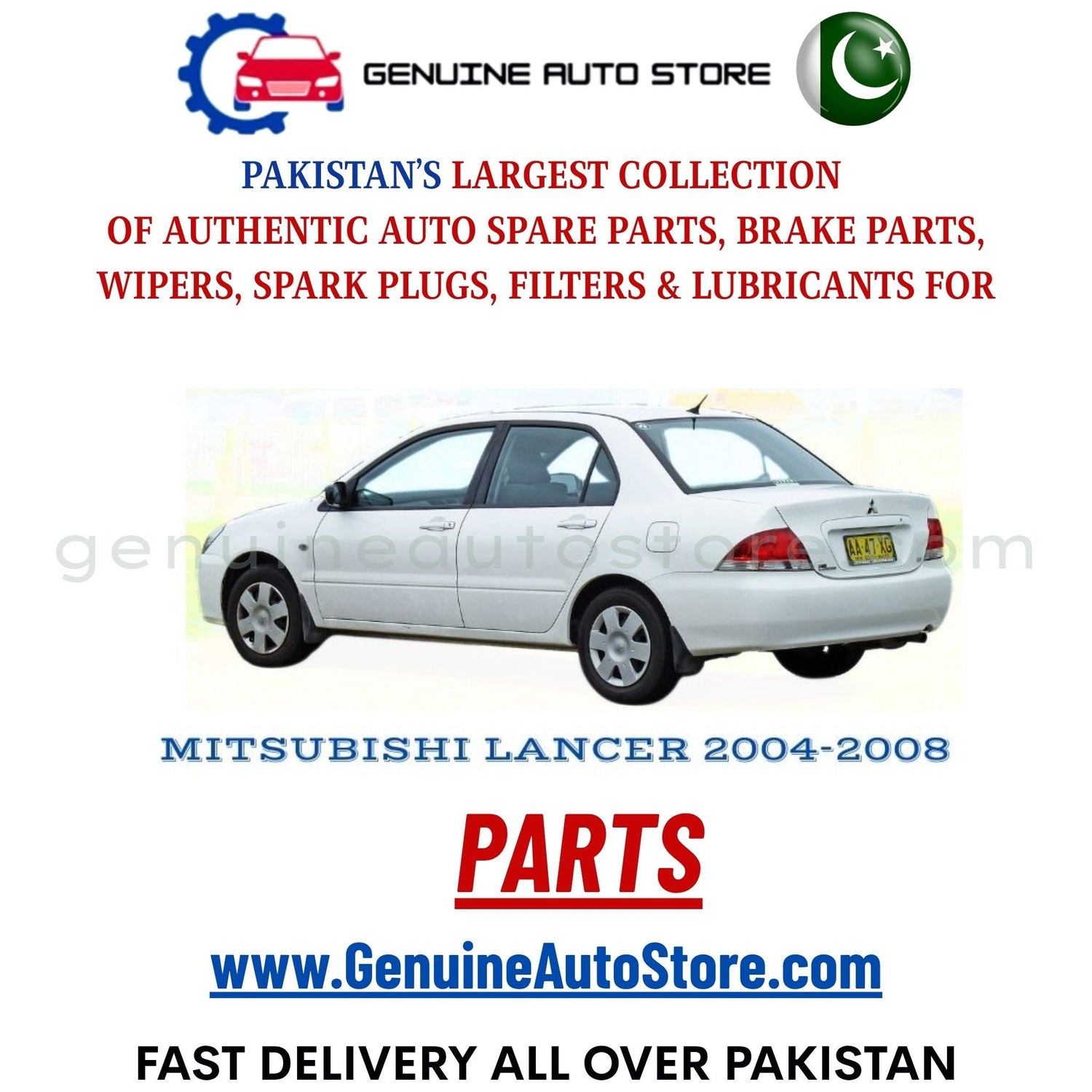 Original MITSUBISHI LANCER 2004-2008 parts – brake pads, brake shoe, spark plugs, filters, wipers in Pakistan