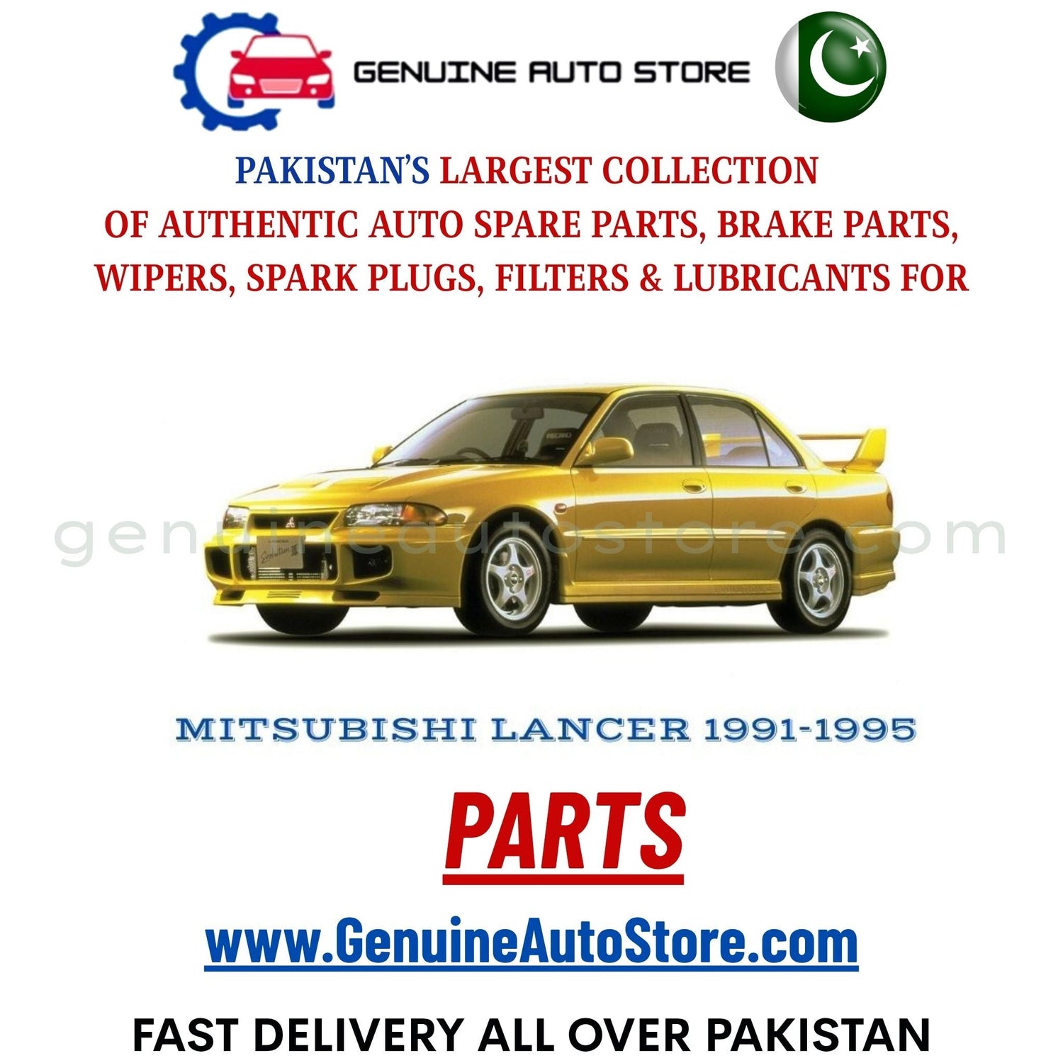 Original MITSUBISHI LANCER 1991-1995 parts – brake pads, brake shoe, spark plugs, filters, wipers in Pakistan