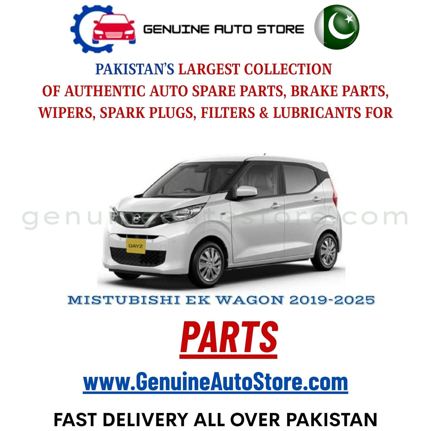 Original MITSUBISHI EK WAGON 2019-2025 parts – brake pads, brake shoe, spark plugs, filters, wipers in Pakistan