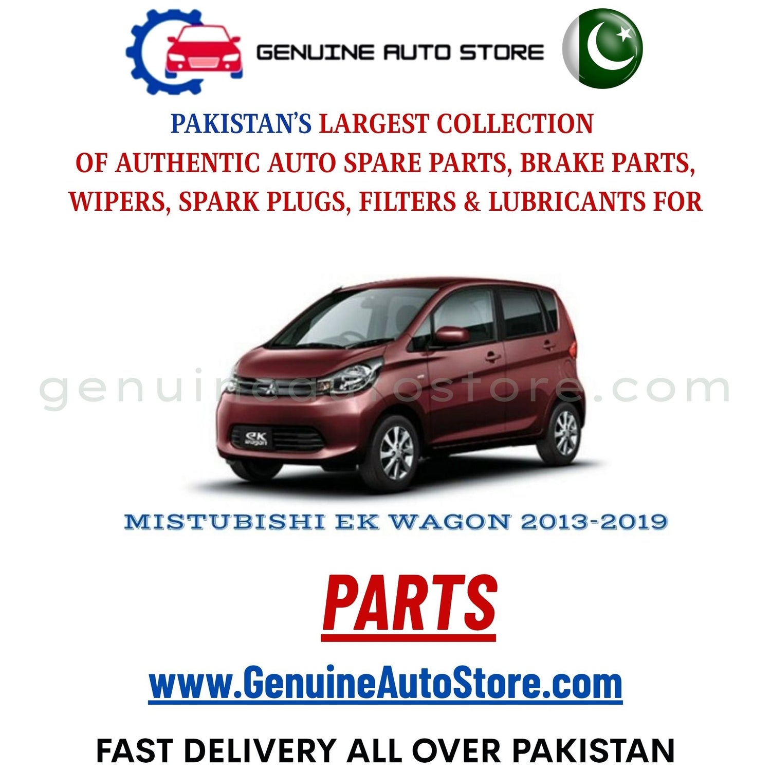 Original MITSUBISHI EK WAGON 2013-2019 parts – brake pads, brake shoe, spark plugs, filters, wipers in Pakistan