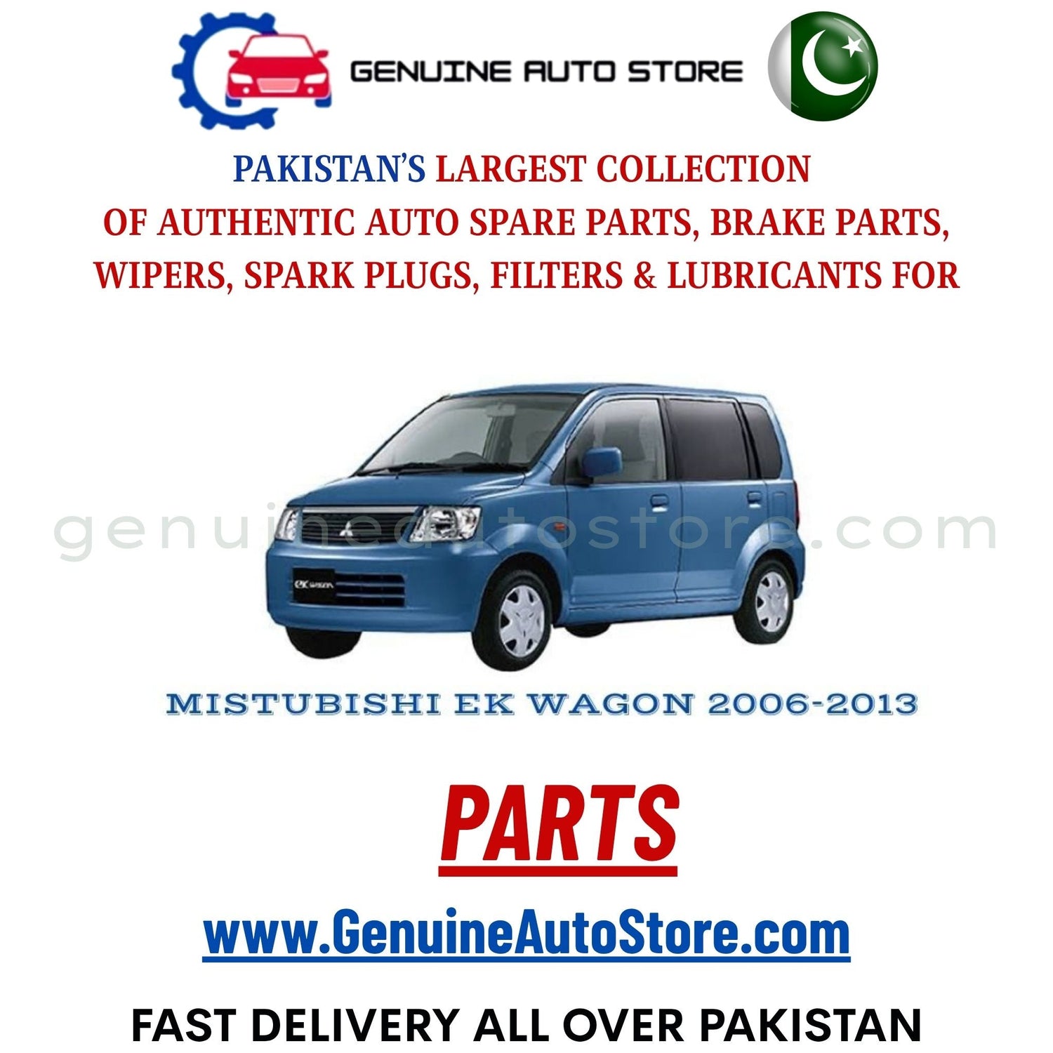 Original MITSUBISHI EK WAGON 2006-2013 parts – brake pads, brake shoe, spark plugs, filters, wipers in Pakistan