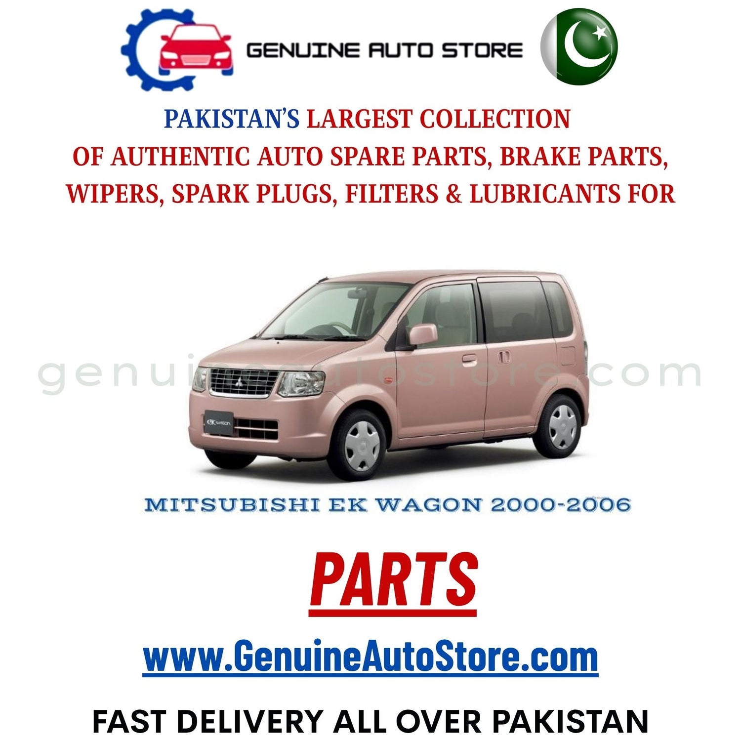 Original MITSUBISHI EK WAGON 2000-2006 parts – brake pads, brake shoe, spark plugs, filters, wipers in Pakistan