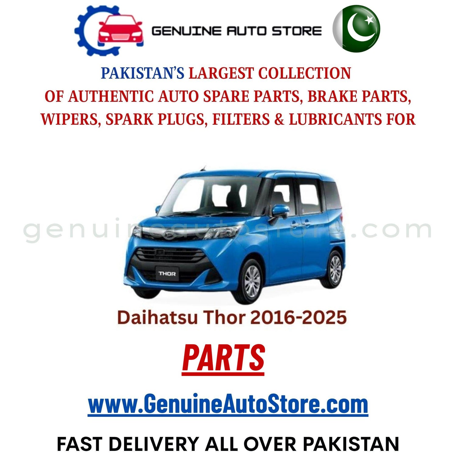 Original DAIHATSU THOR 2016-2025 parts – brake pads, brake shoe, spark plugs, filters, wipers in Pakistan