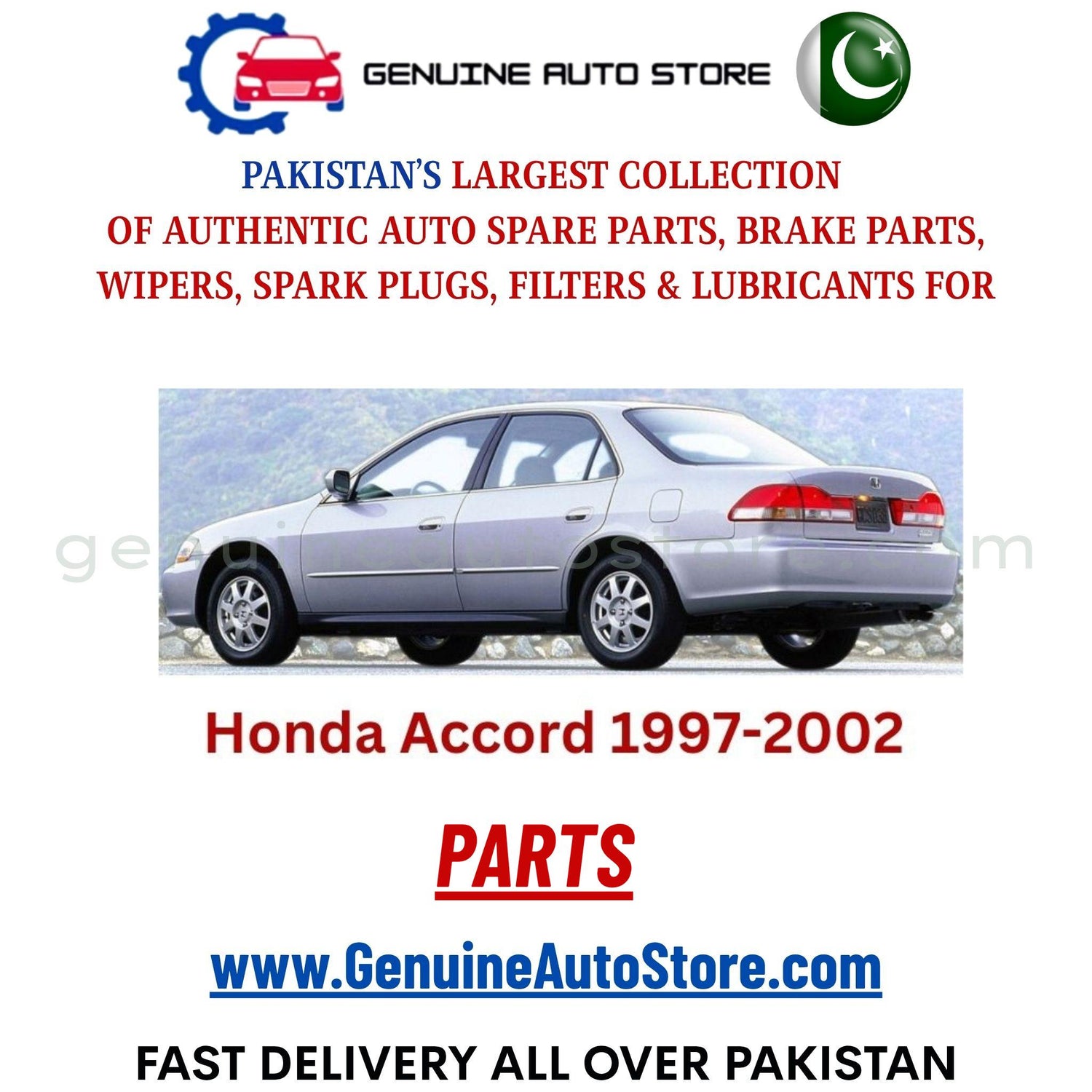 Original HONDA ACCORD 1997-2002 parts – brake pads, brake shoe, spark plugs, filters, wipers in Pakistan